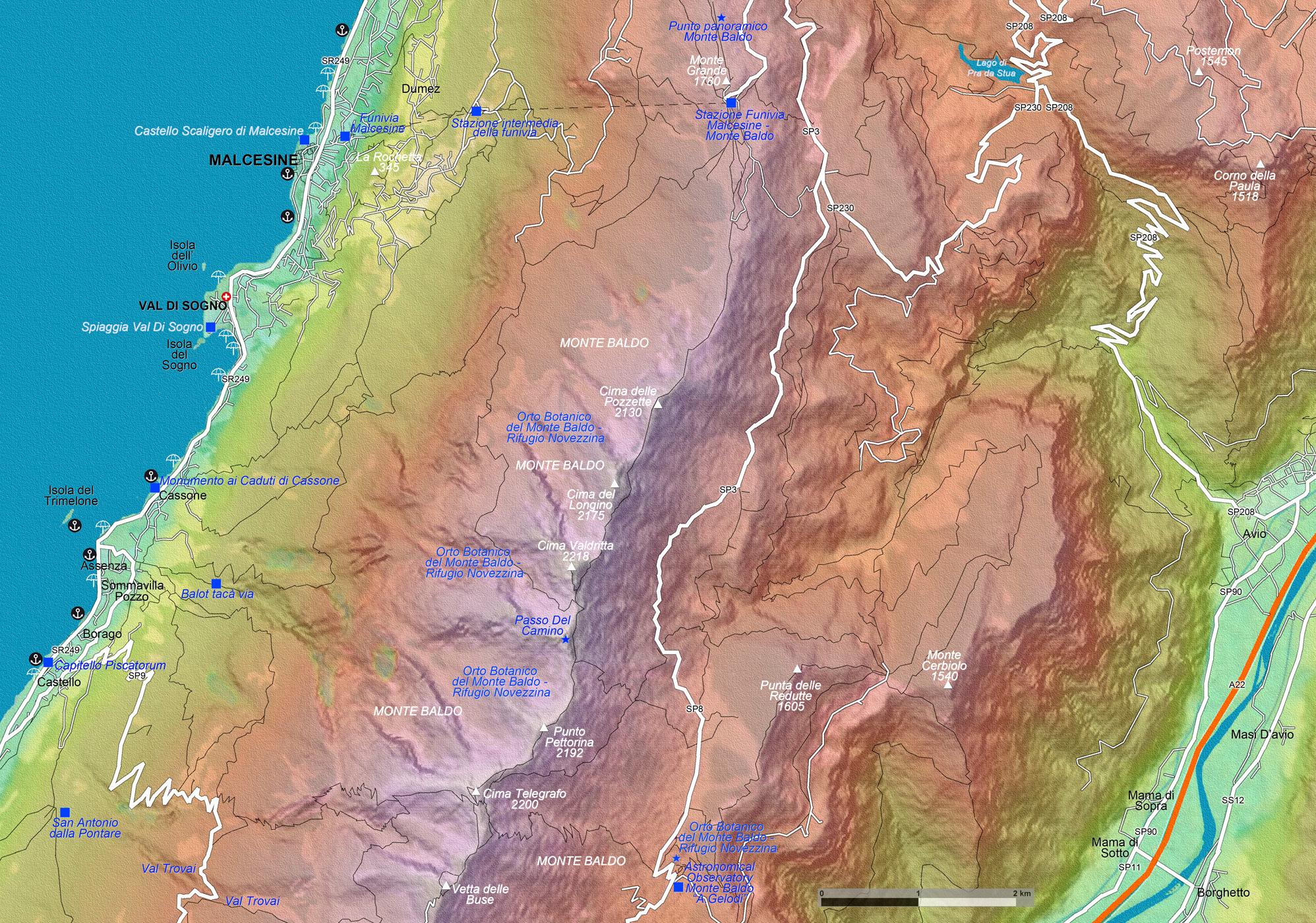 Beispielinhalt (Bild) Gardasee - Lago di Garda (Maßstab 1:33.000)