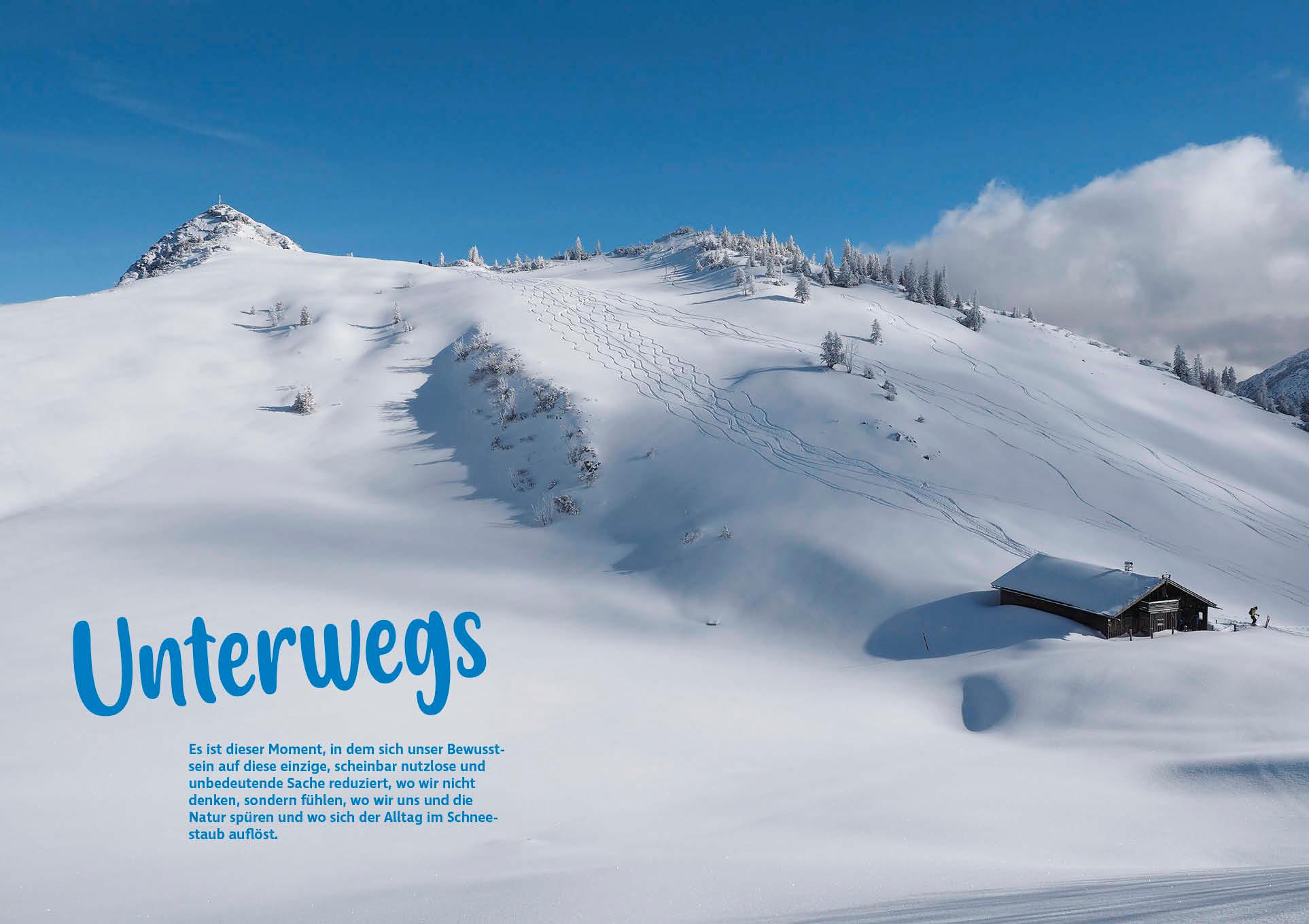 Beispielinhalt (Bild) Natürlich mit Öffis! Die besten Skitouren, Reibn und Skisafaris ab München