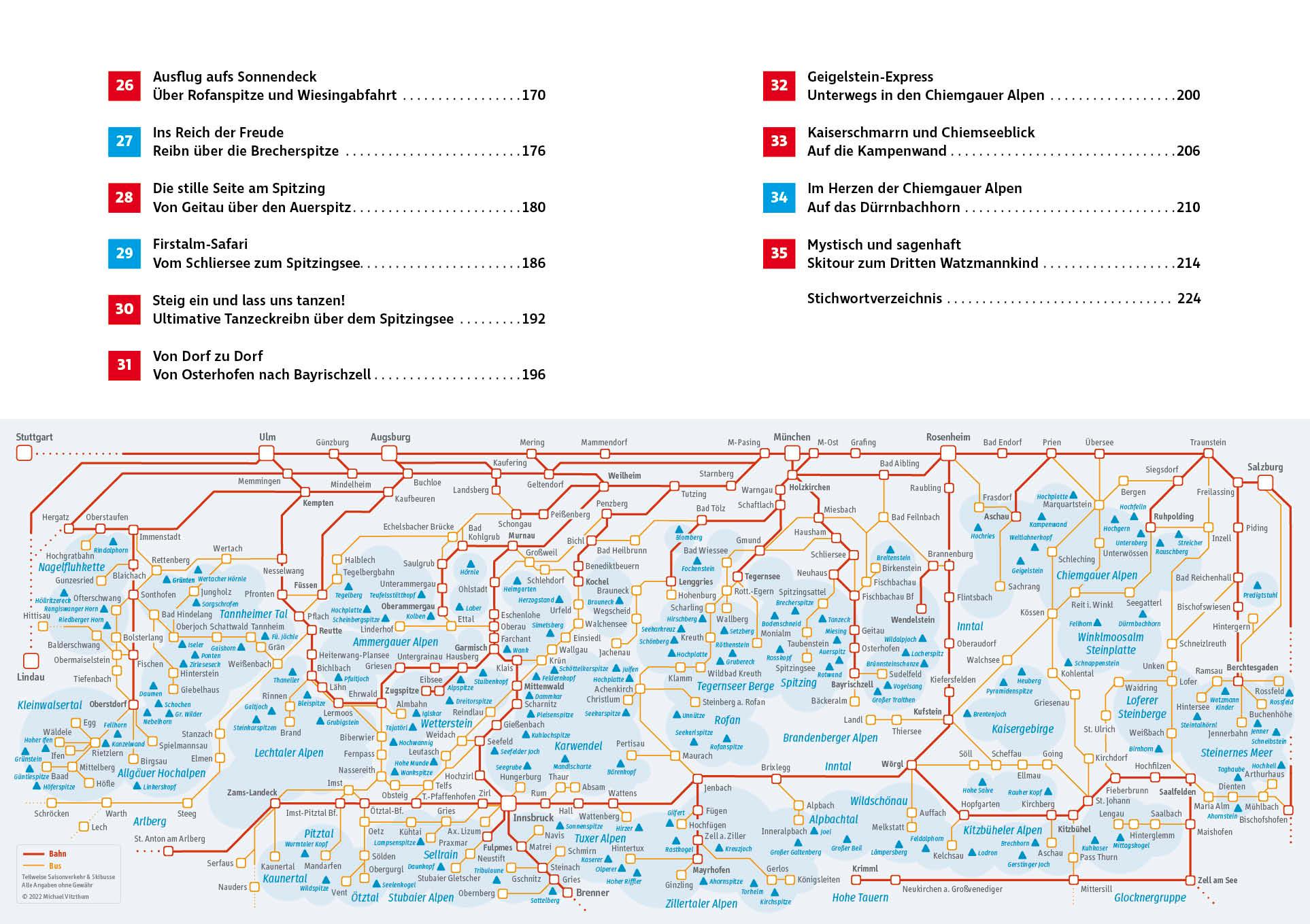 Beispielinhalt (Bild) Natürlich mit Öffis! Die besten Skitouren, Reibn und Skisafaris ab München