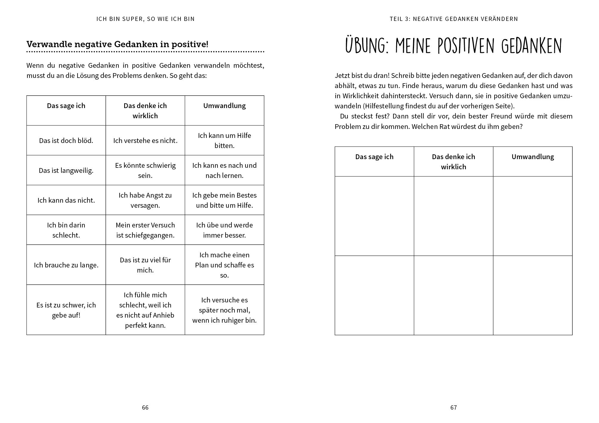 Beispielinhalt (Bild) Ich bin super so, wie ich bin