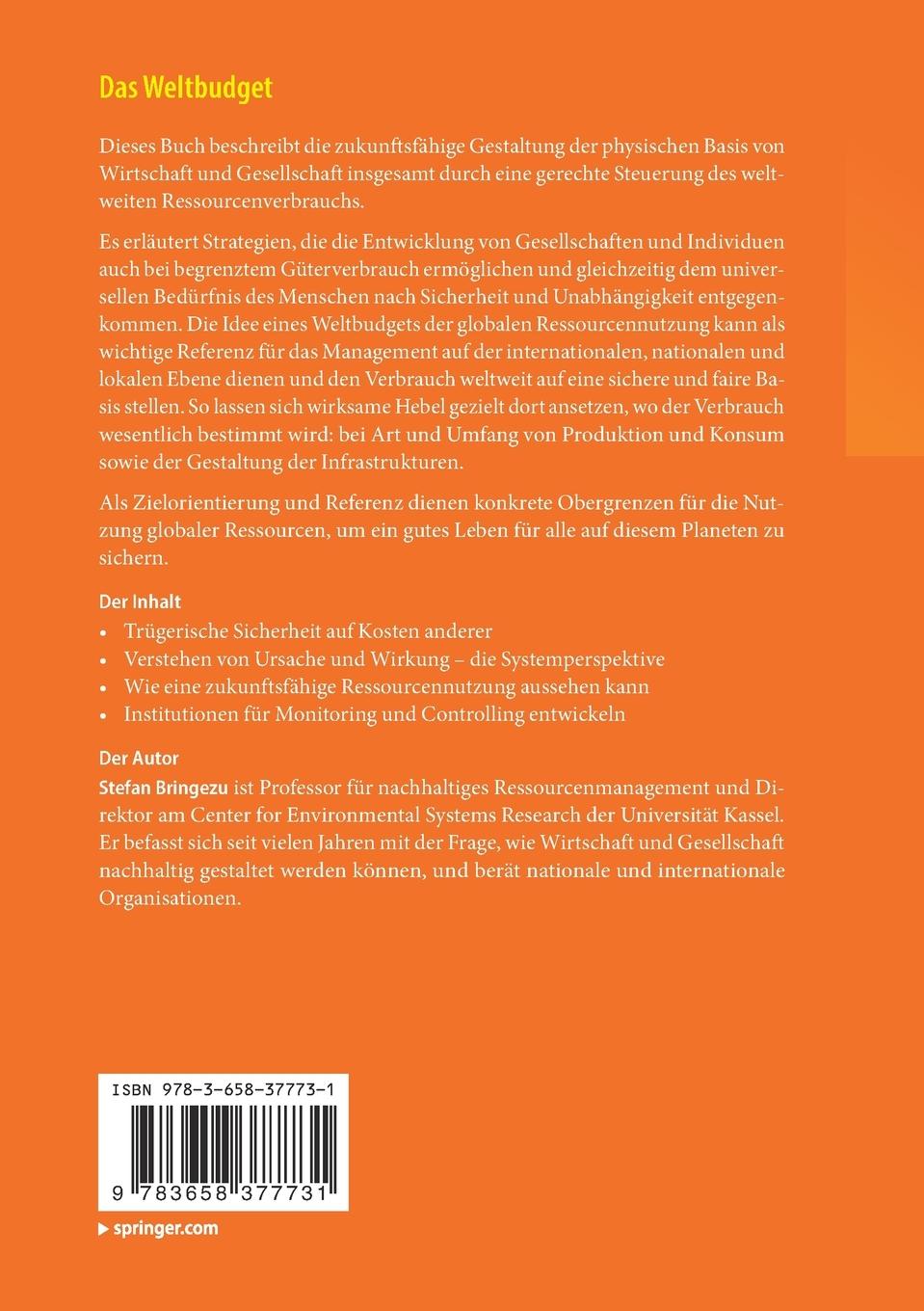 Rückseitencover Das Weltbudget