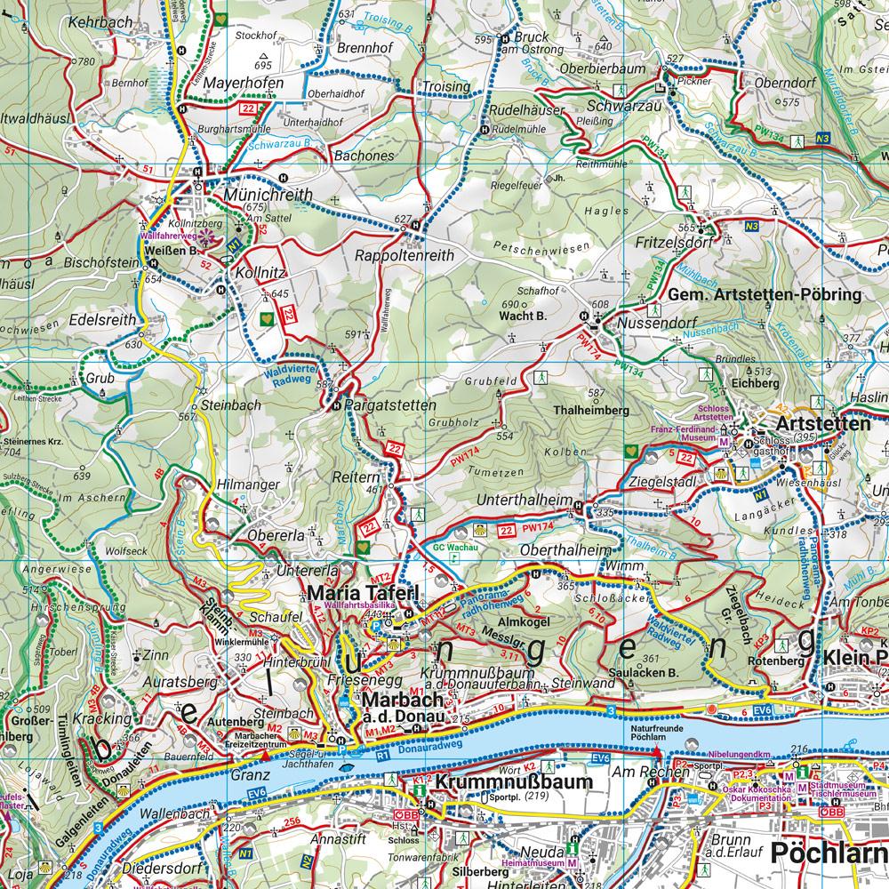 Beispielinhalt (Bild) Wachau, Wander-, Rad- und Freizeitkarte 1:50.000, freytag & berndt, WK 0071