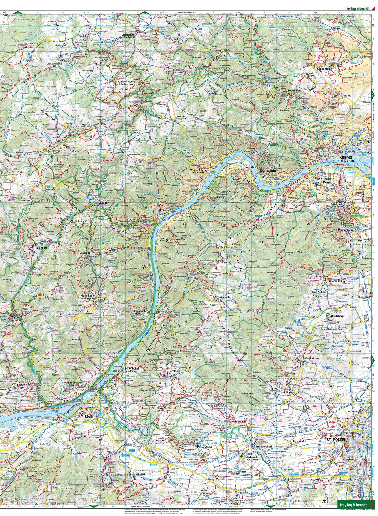 Beispielinhalt (Bild) Wachau, Wander-, Rad- und Freizeitkarte 1:50.000, freytag & berndt, WK 0071
