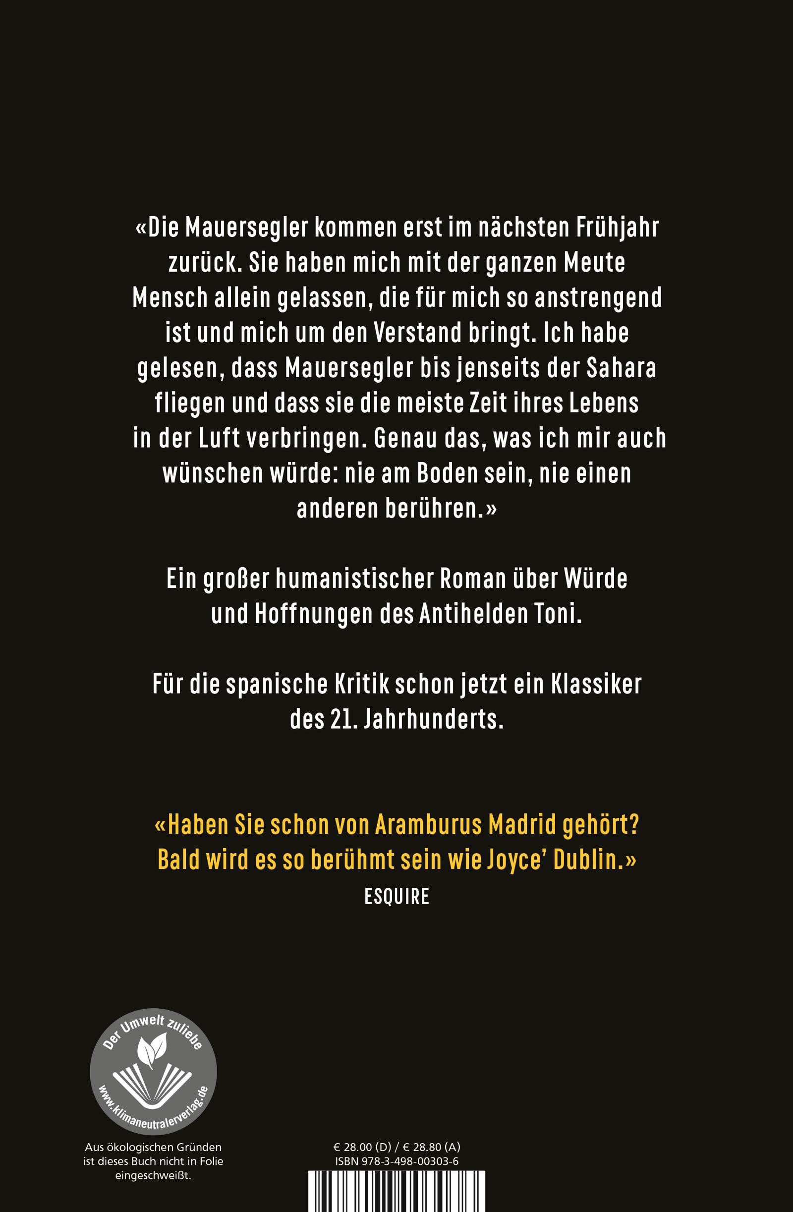 Rückseitencover Die Mauersegler