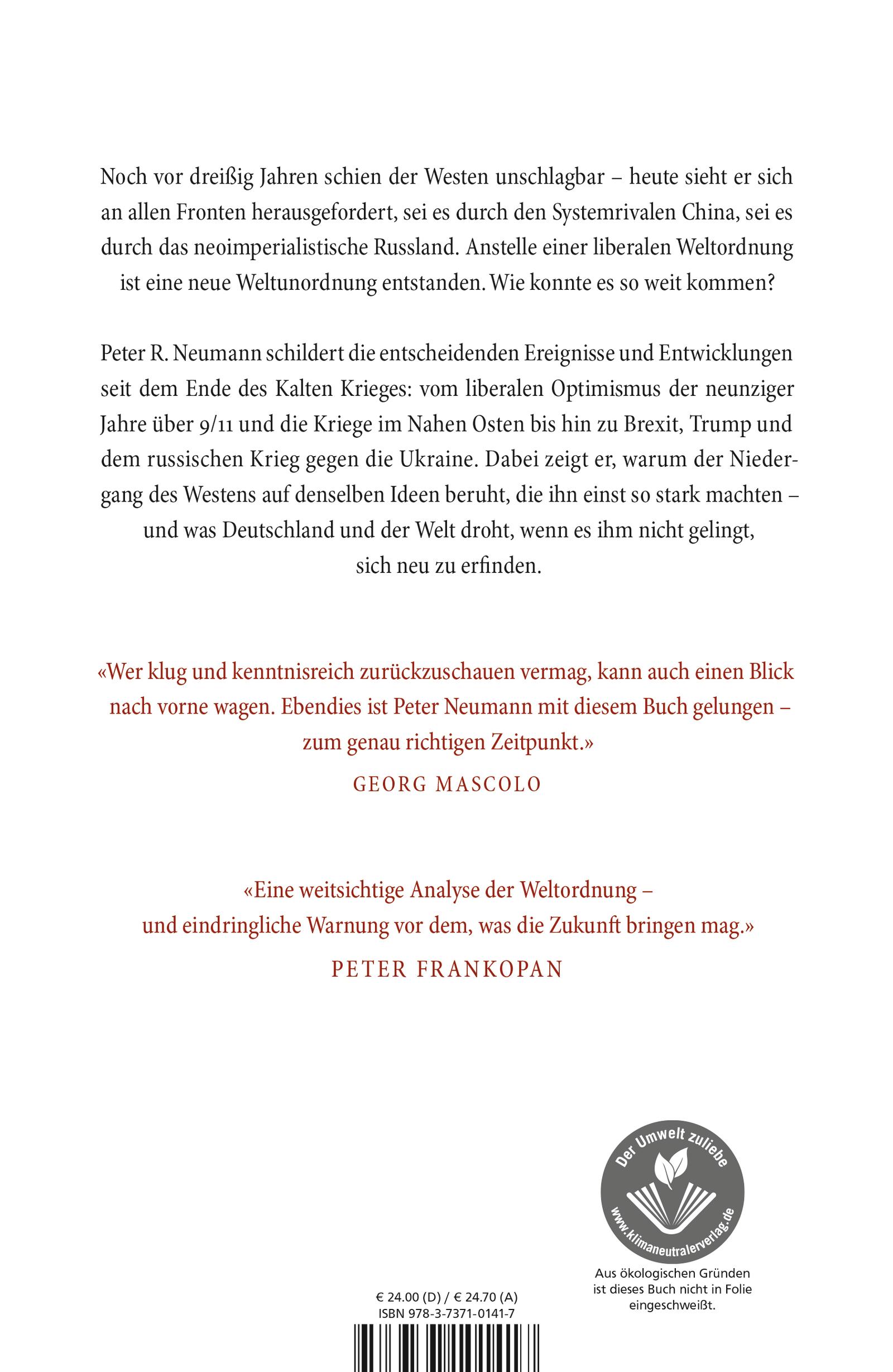 Rückseitencover Die neue Weltunordnung