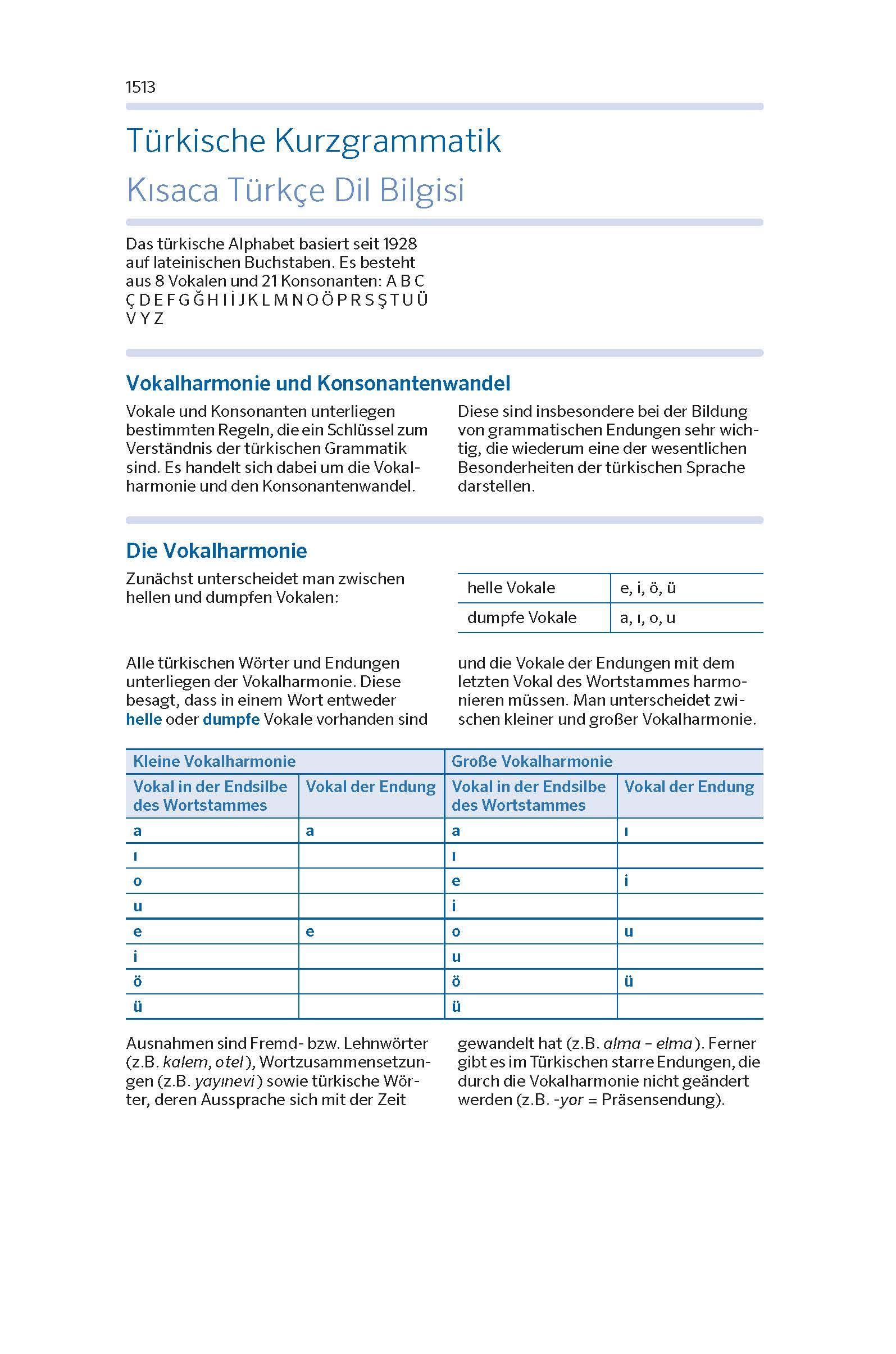 Beispielinhalt (Bild) PONS Kompaktwörterbuch Türkisch