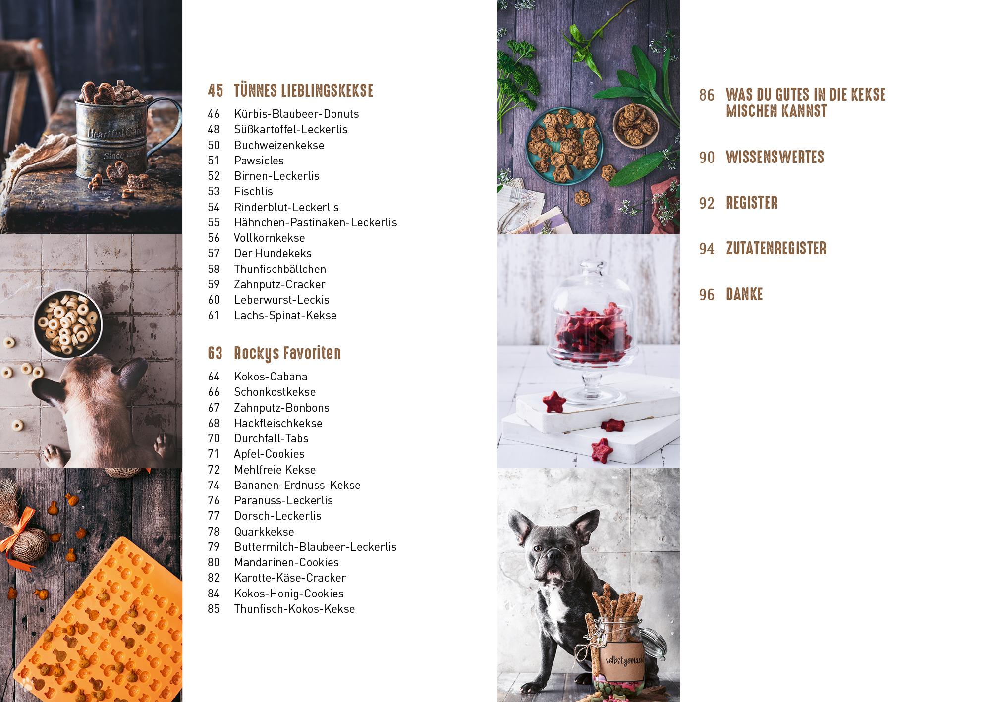 Beispielinhalt (Bild) Hundekekse von der Backmatte