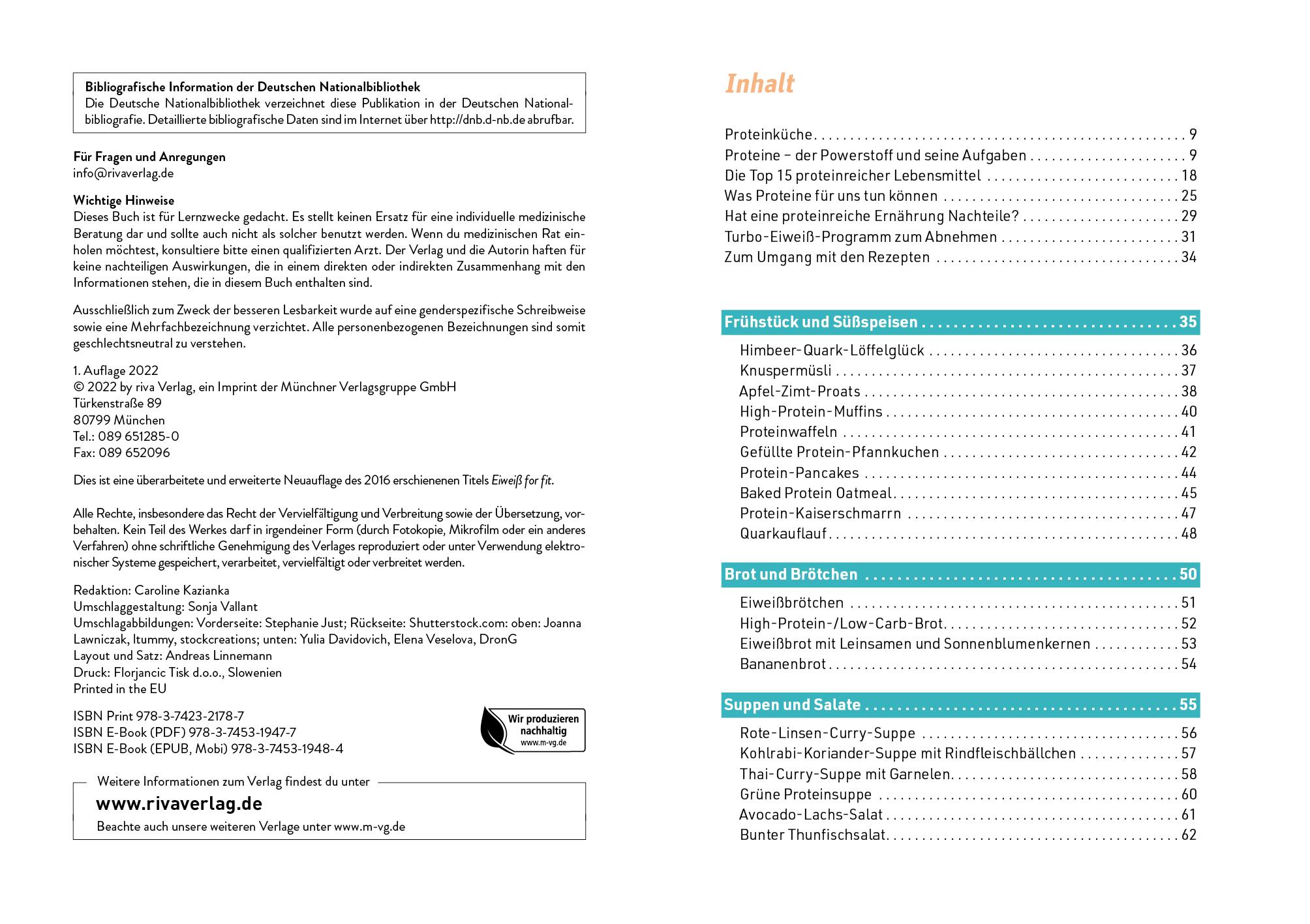 Beispielinhalt (Bild) Das High-Protein-Kochbuch