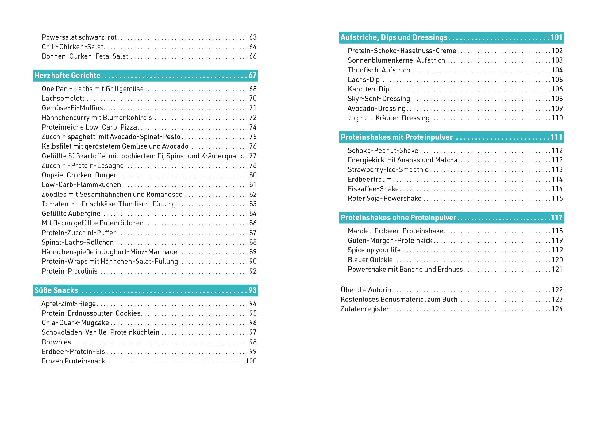 Beispielinhalt (Bild) Das High-Protein-Kochbuch