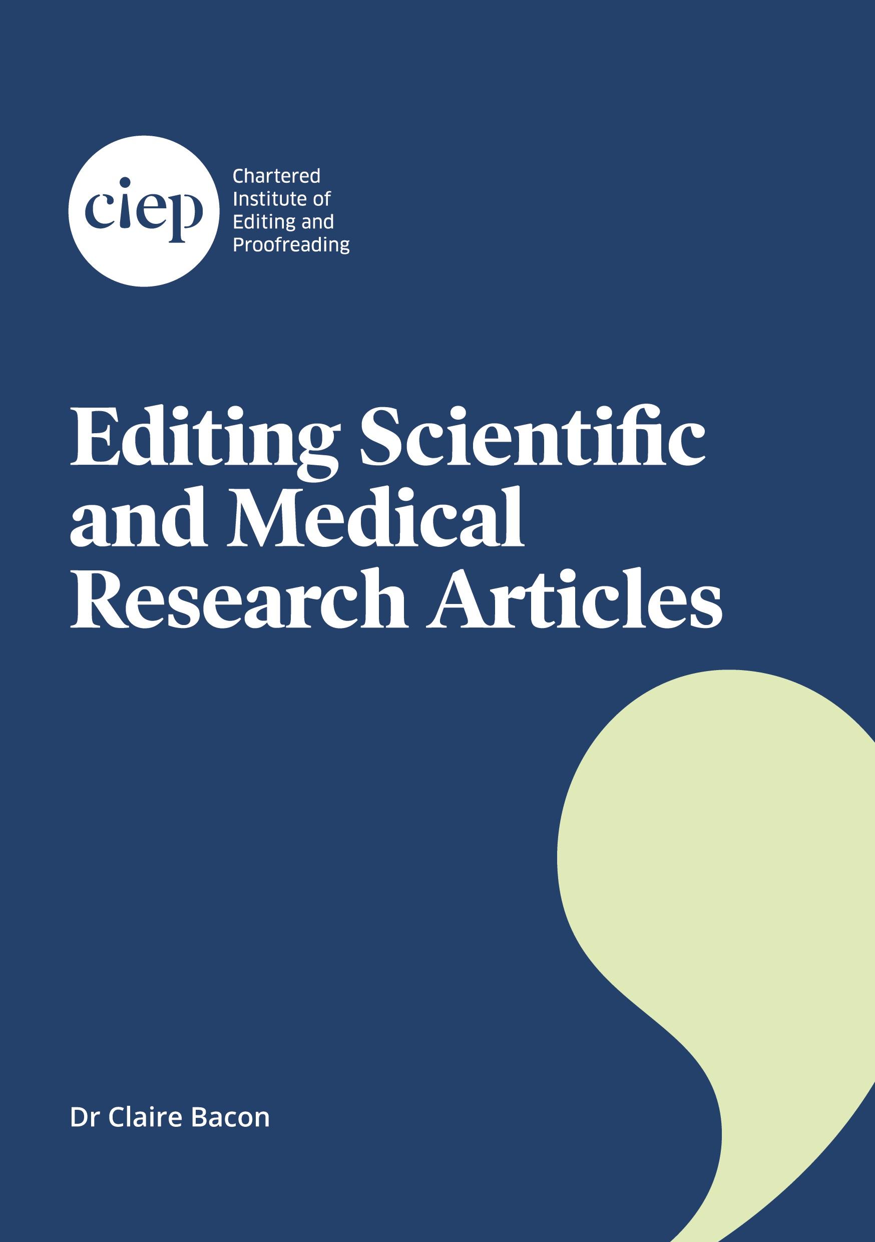 Vorderes Coverbild Editing Scientific and Medical Research Articles