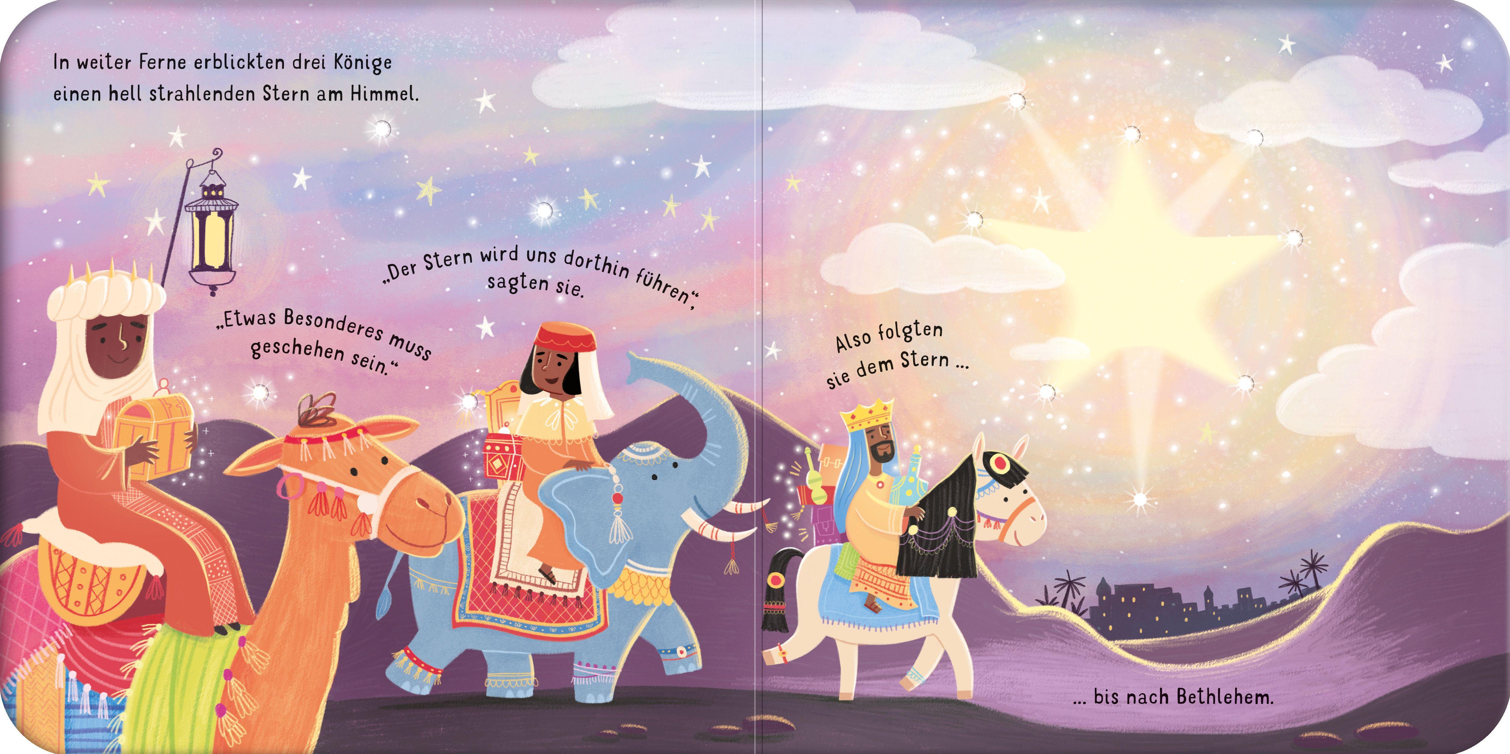 Beispielinhalt (Bild) Mein leuchtendes Bilderbuch: Die Weihnachtsgeschichte