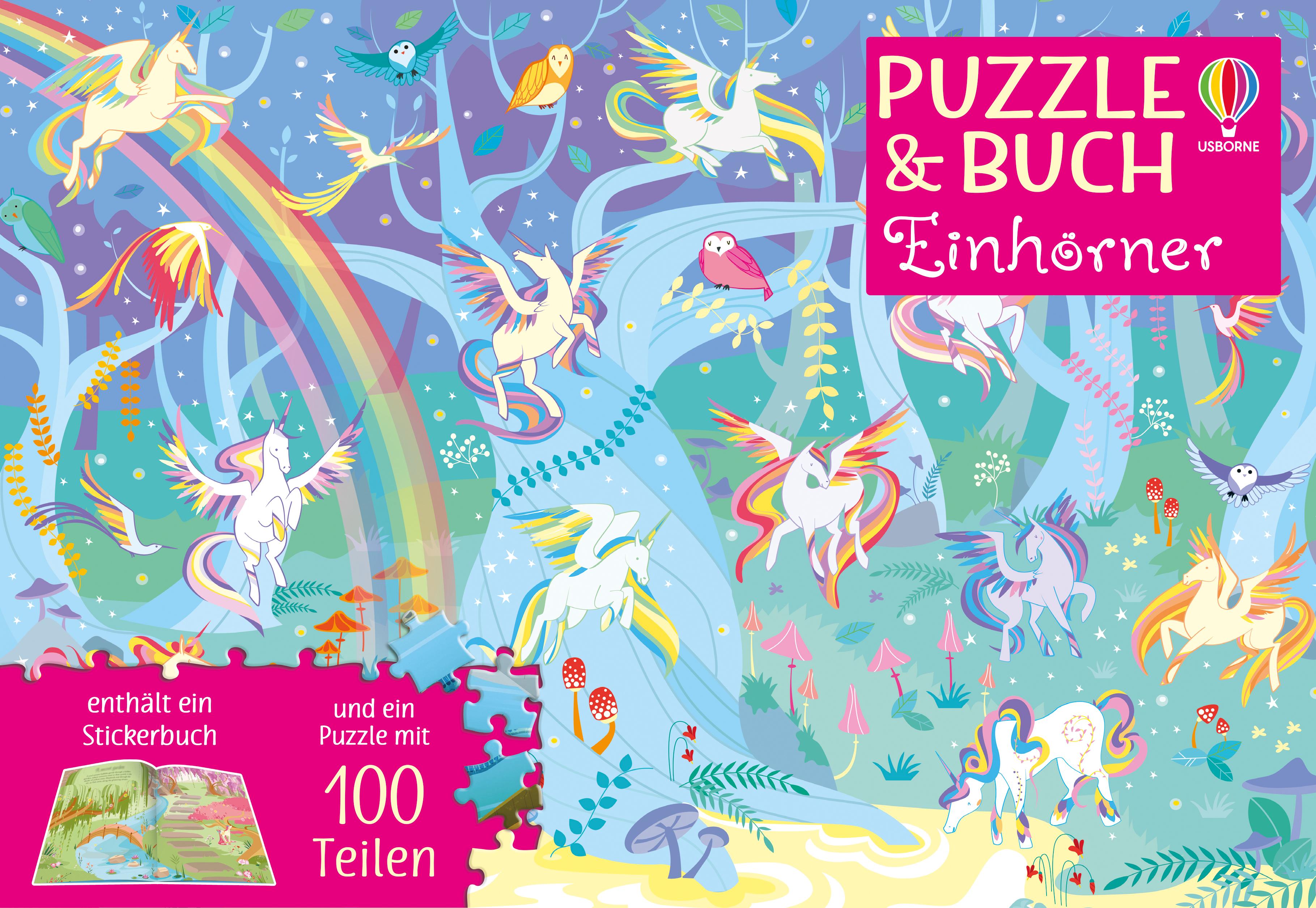 Vorderes Coverbild Puzzle & Buch: Einhörner