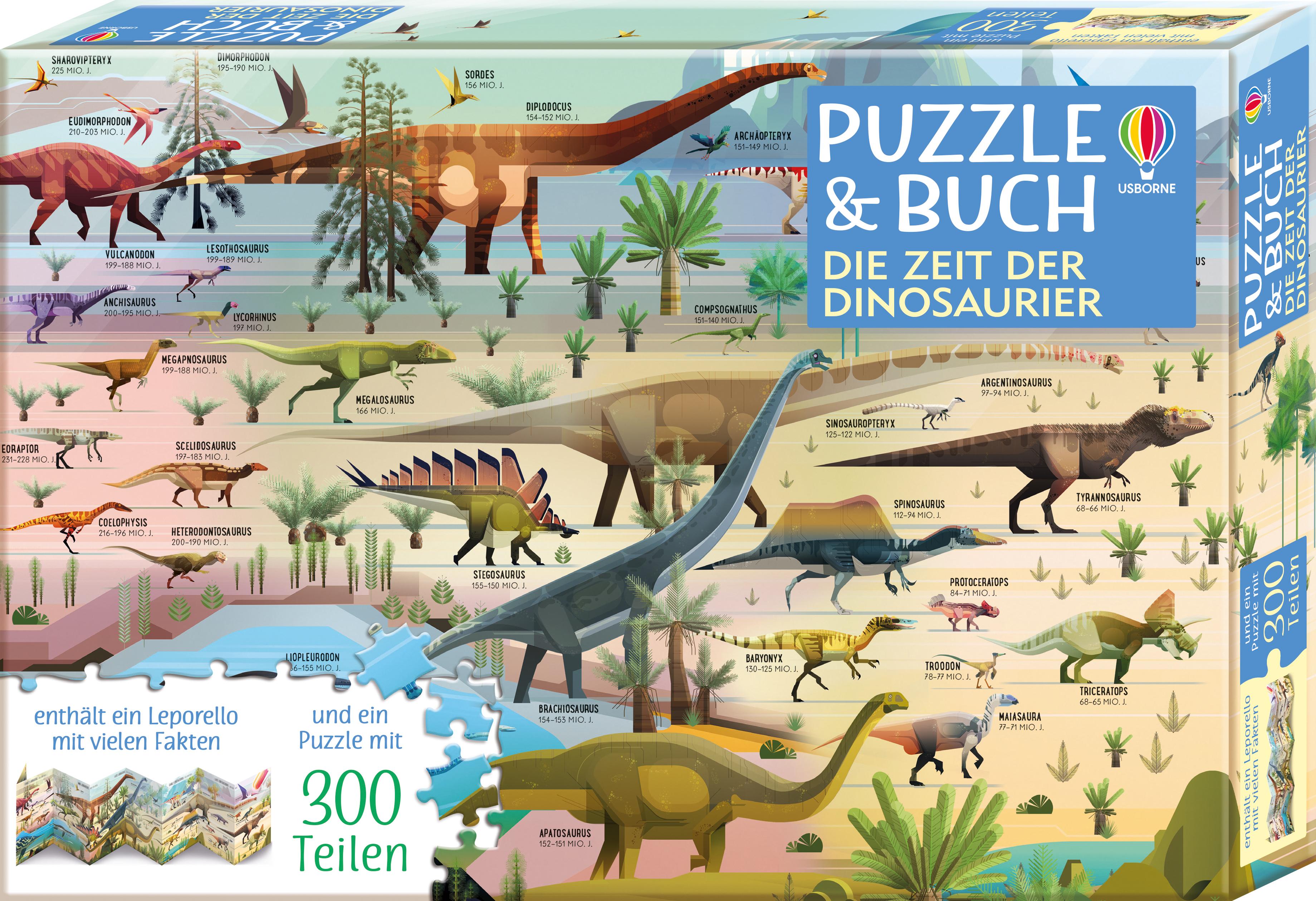 Vorderes Coverbild Puzzle & Buch: Die Zeit der Dinosaurier