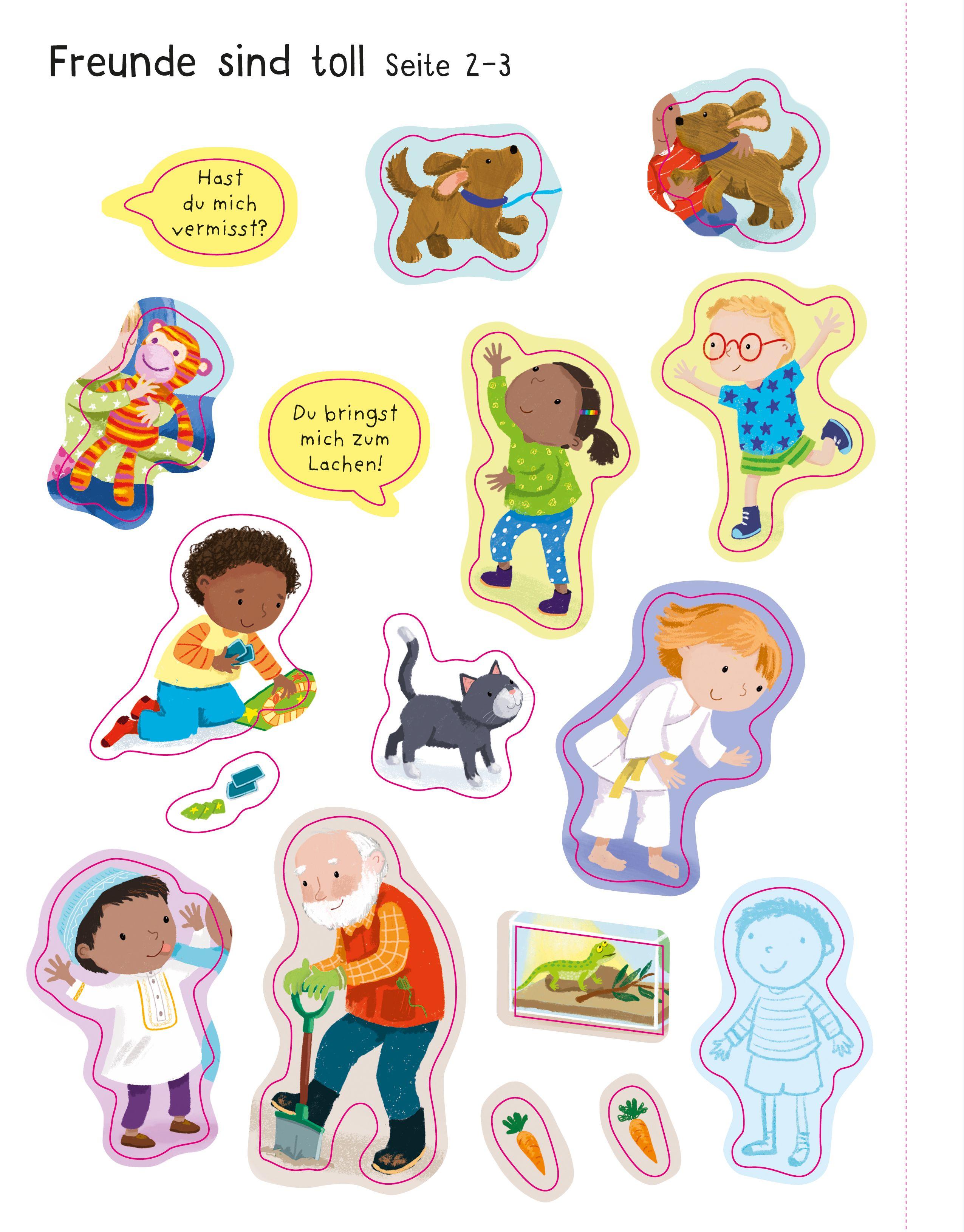 Beispielinhalt (Bild) Mein erstes Stickerbuch: Alle meine Freunde
