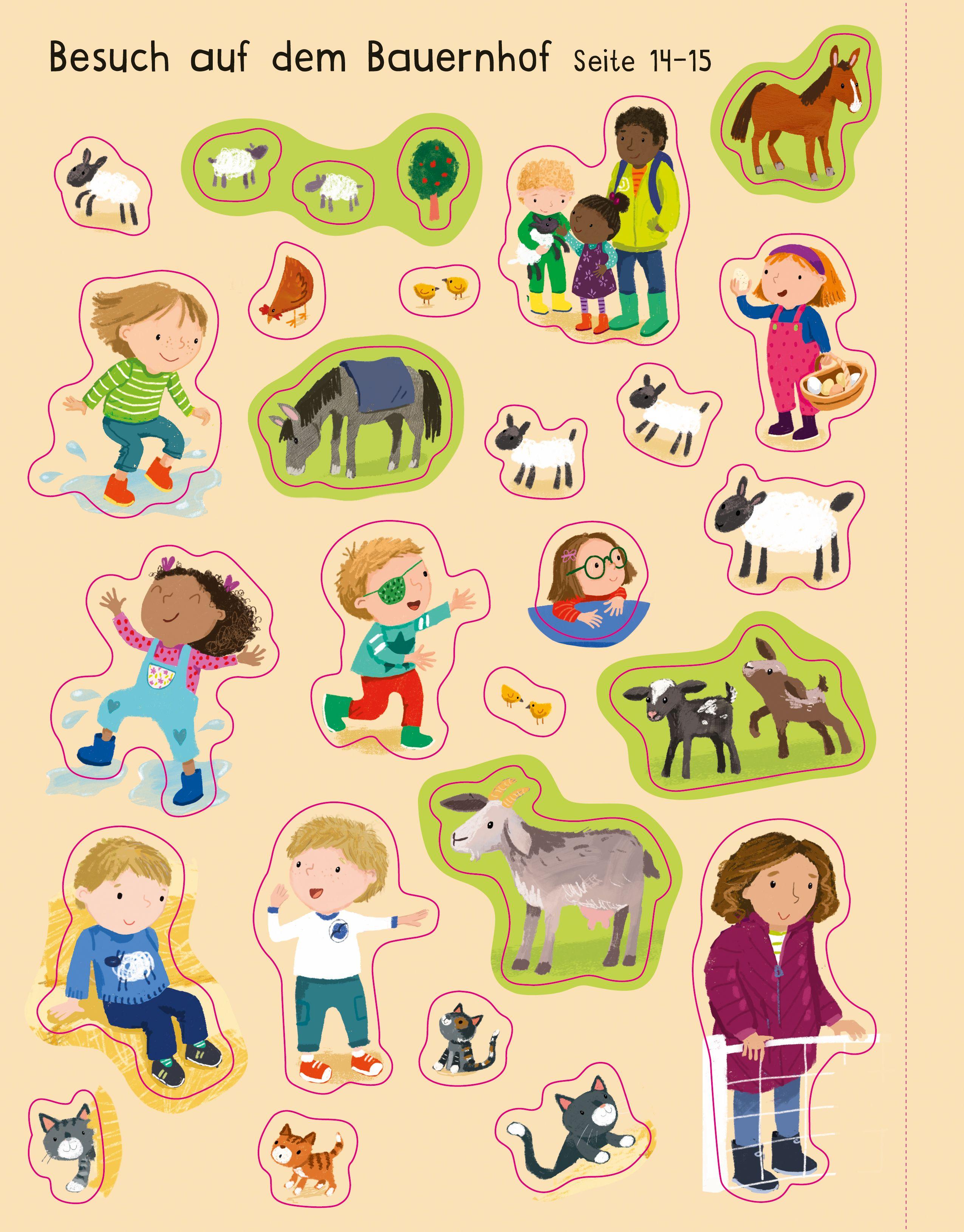 Beispielinhalt (Bild) Mein erstes Stickerbuch: Alle meine Freunde