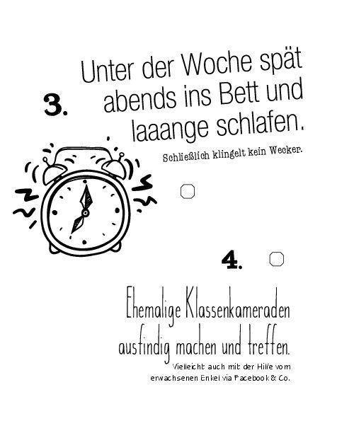 Beispielinhalt (Bild) Die Bucket List für Rentner
