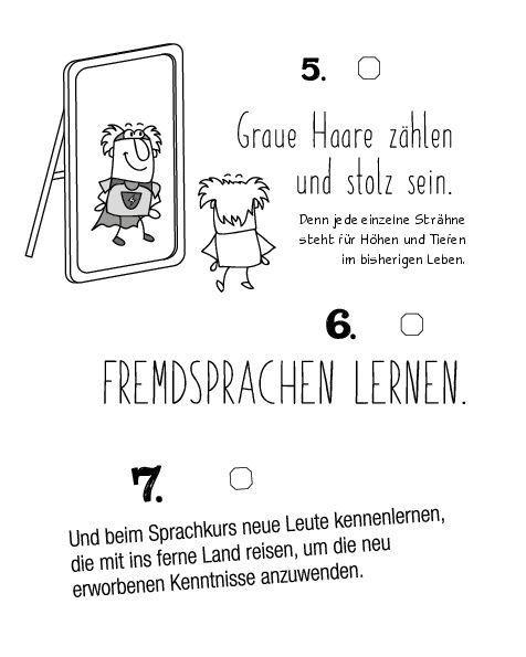 Beispielinhalt (Bild) Die Bucket List für Rentner
