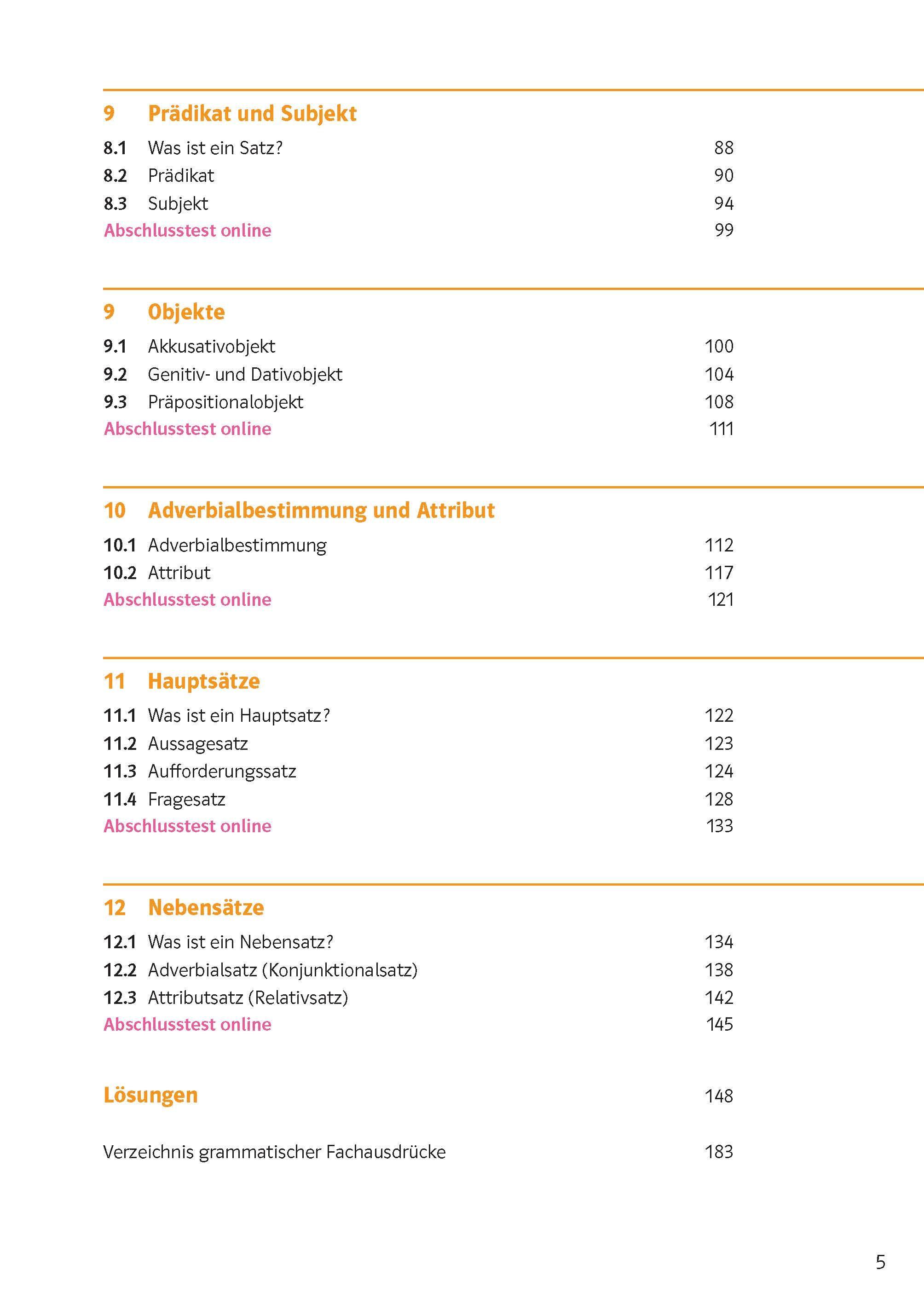 Beispielinhalt (Bild) Sicher in Deutsch Grammatik 5./6. Klasse