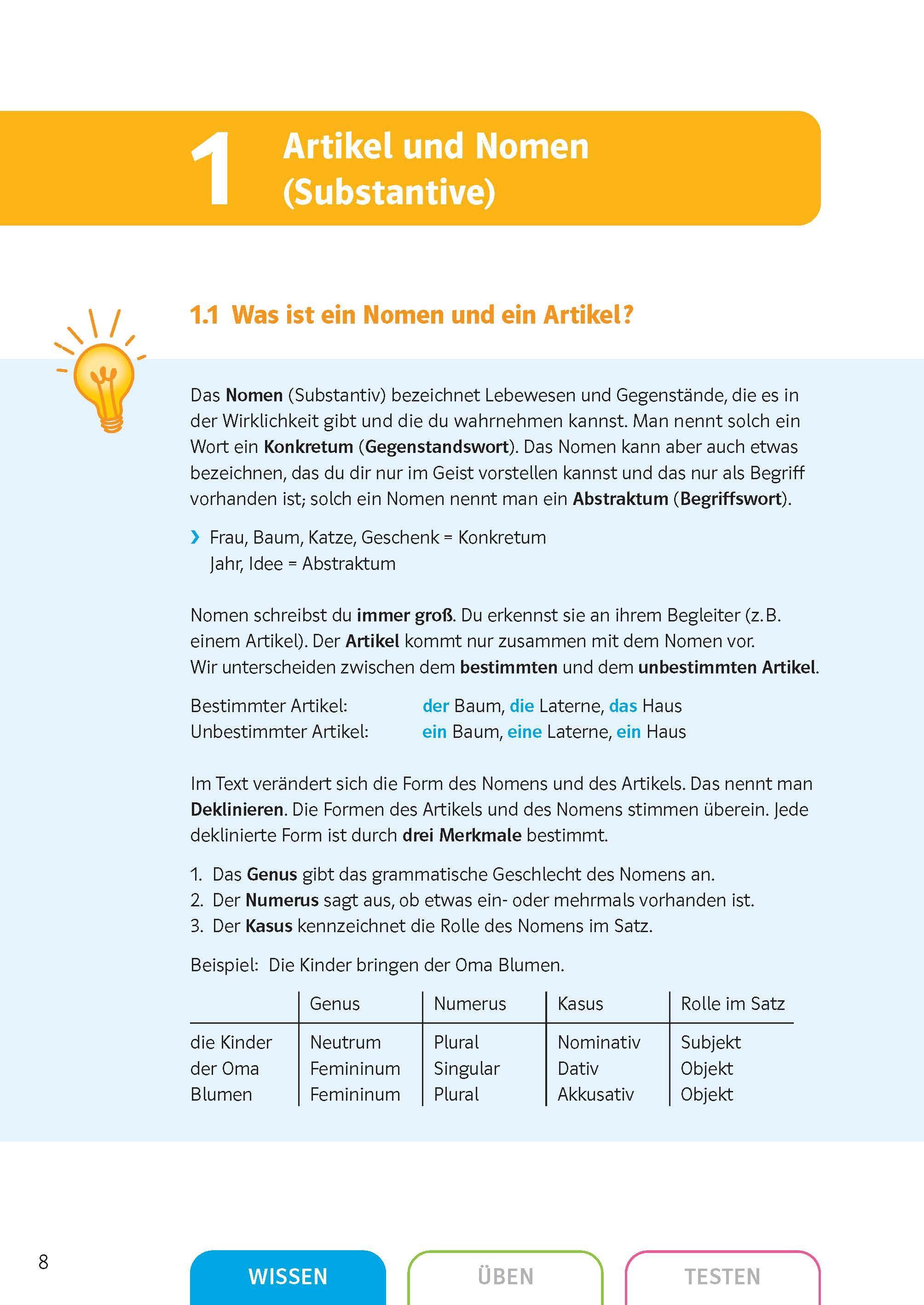 Beispielinhalt (Bild) Sicher in Deutsch Grammatik 5./6. Klasse