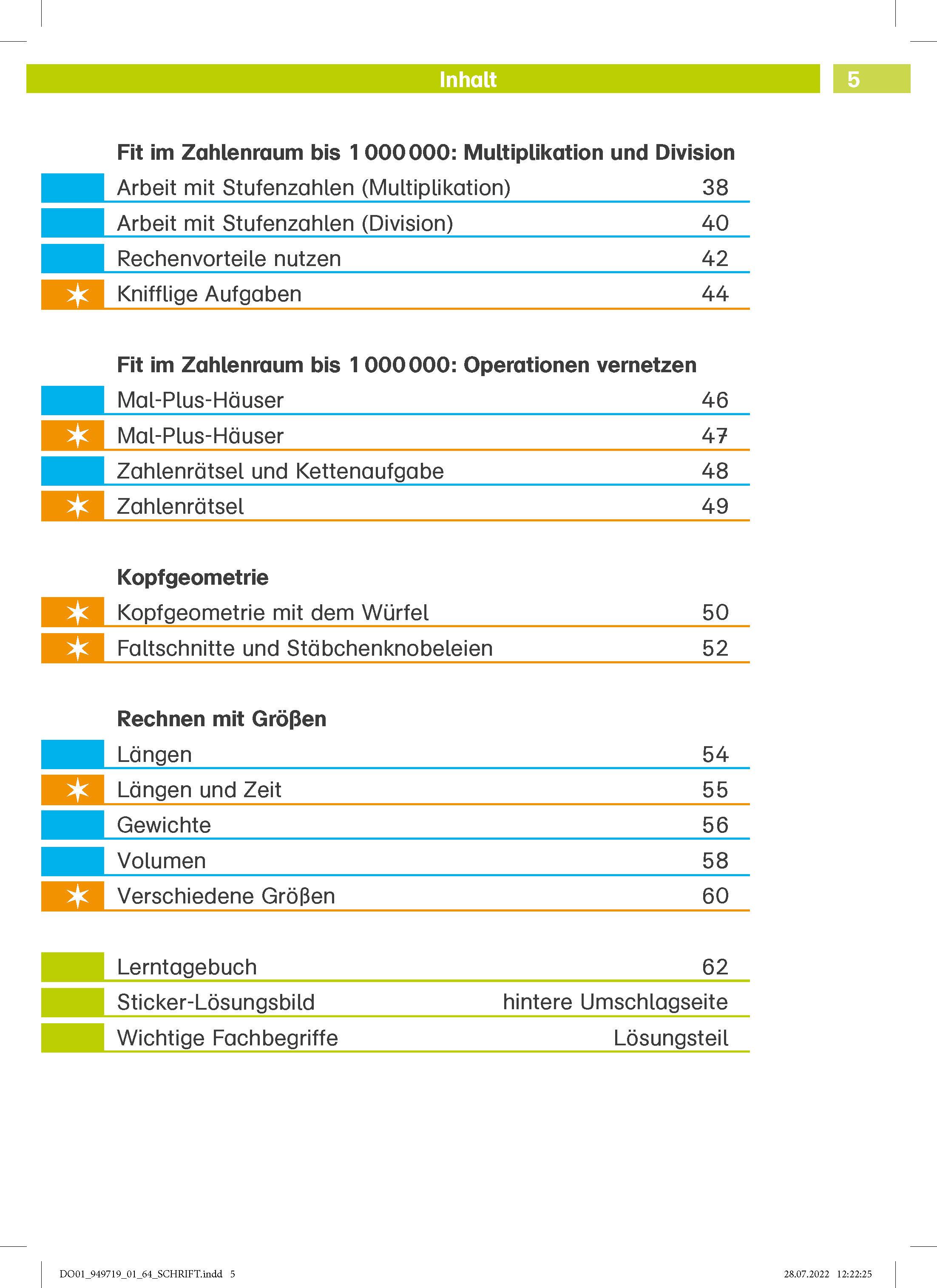 Beispielinhalt (Bild) Die Mathe-Helden: Kopfrechnen 4. Klasse
