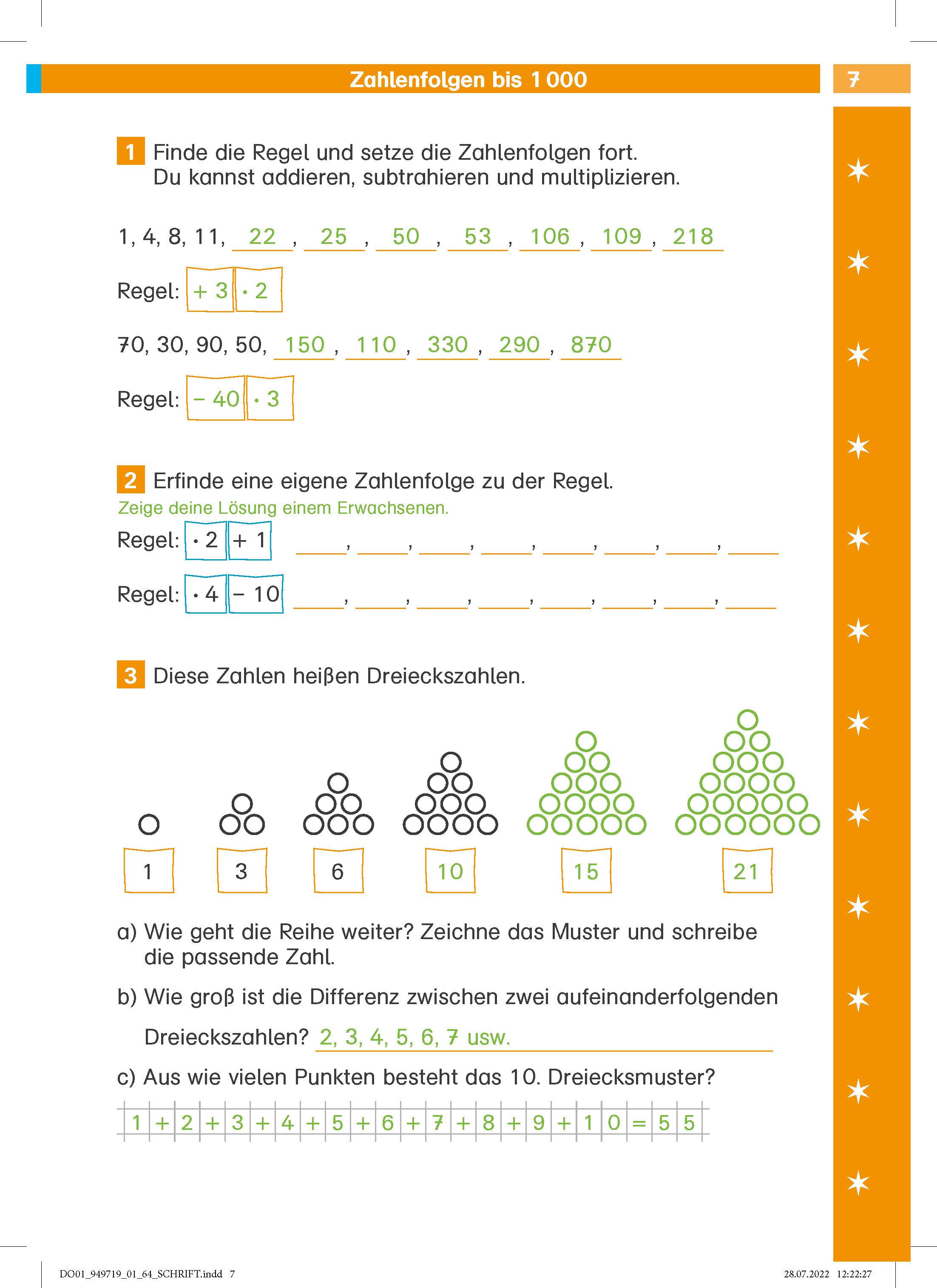 Beispielinhalt (Bild) Die Mathe-Helden: Kopfrechnen 4. Klasse