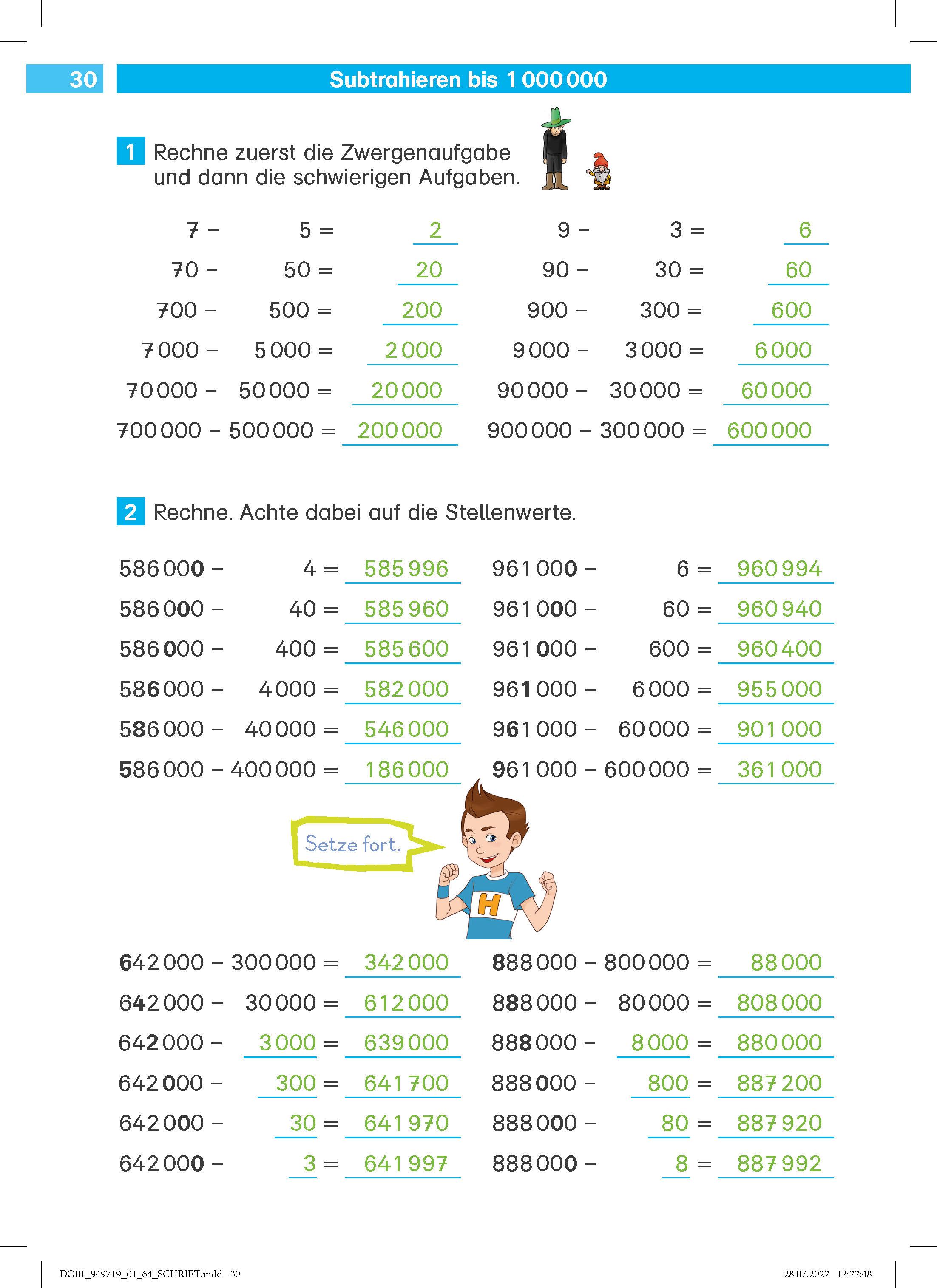 Beispielinhalt (Bild) Die Mathe-Helden: Kopfrechnen 4. Klasse