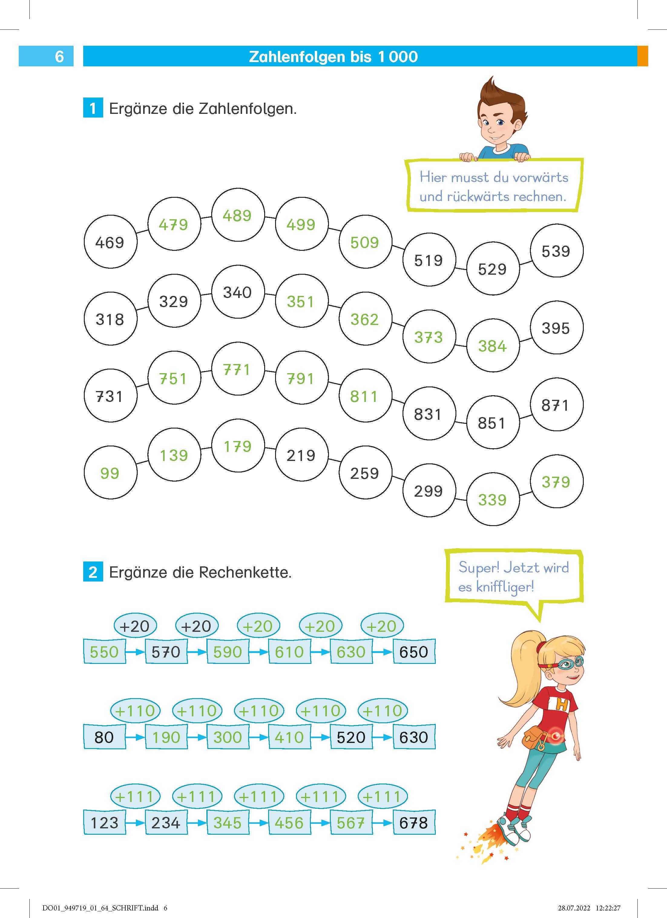 Beispielinhalt (Bild) Die Mathe-Helden: Kopfrechnen 4. Klasse