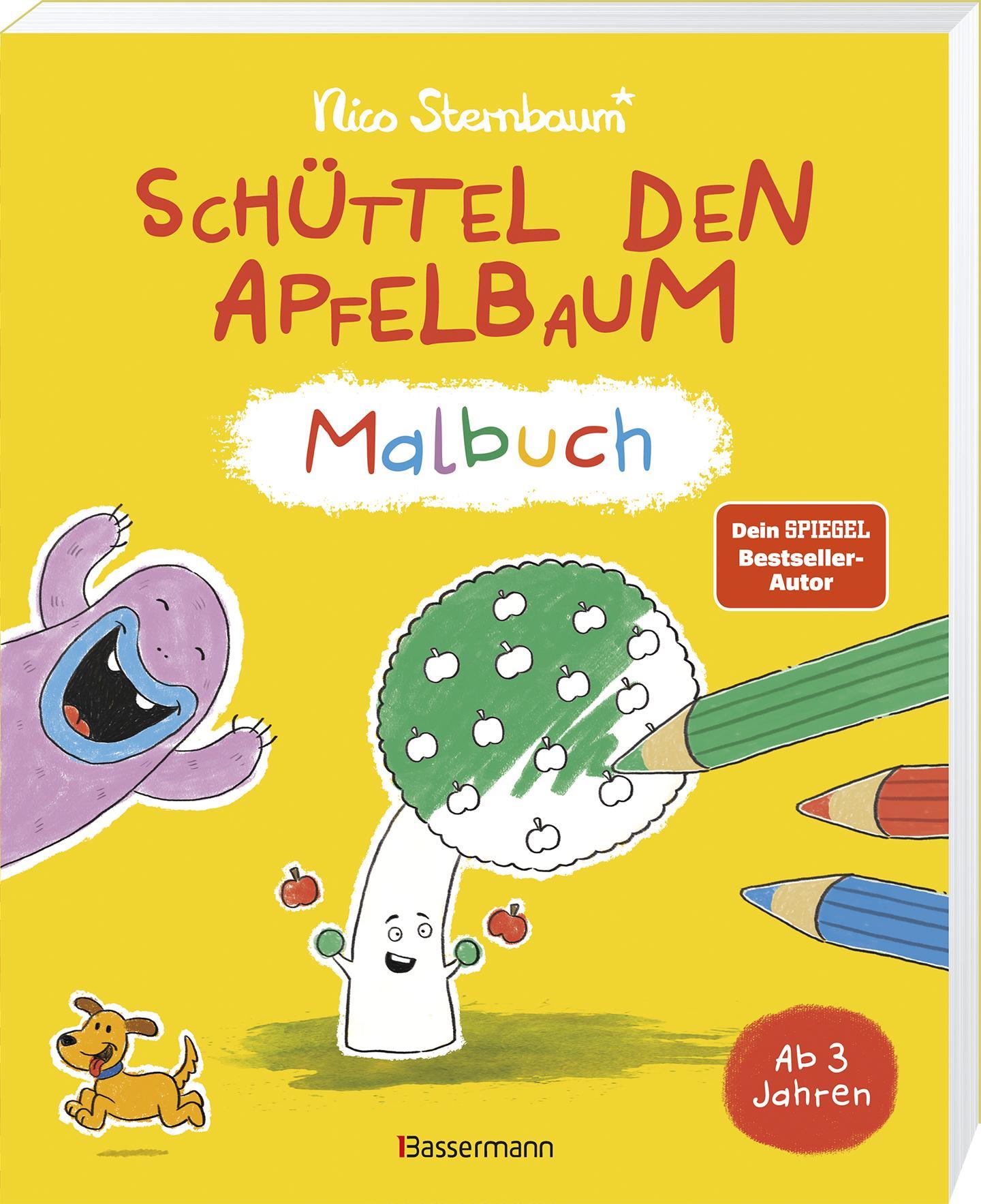 Beispielinhalt (Bild) Schüttel den Apfelbaum - Malbuch