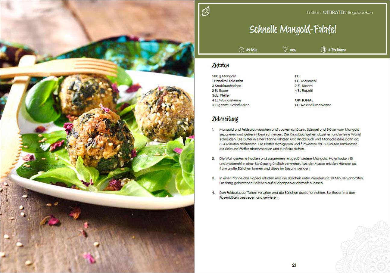 Beispielinhalt (Bild) Die besten Rezepte für Falafel. Bällchen & Dips - vegetarisch & vegan