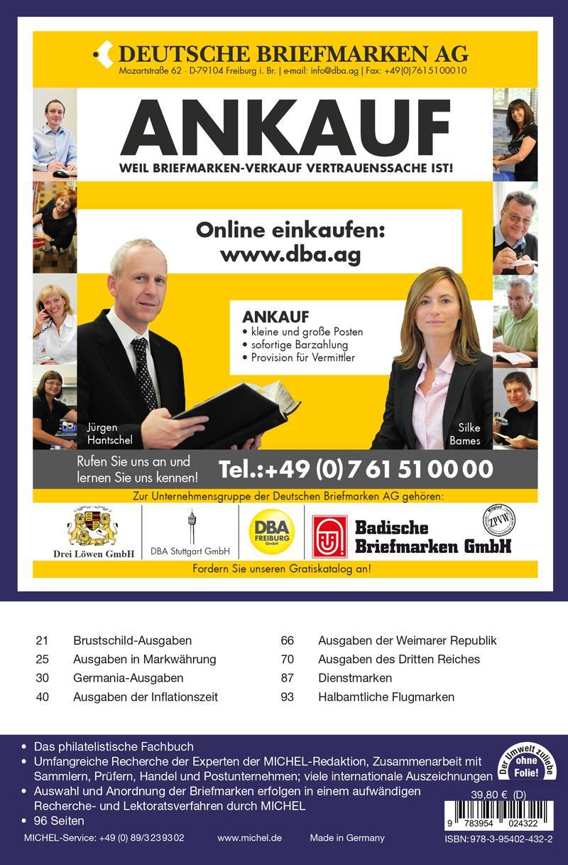 Rückseitencover Plattenfehler Deutsches Reich 1872-1945