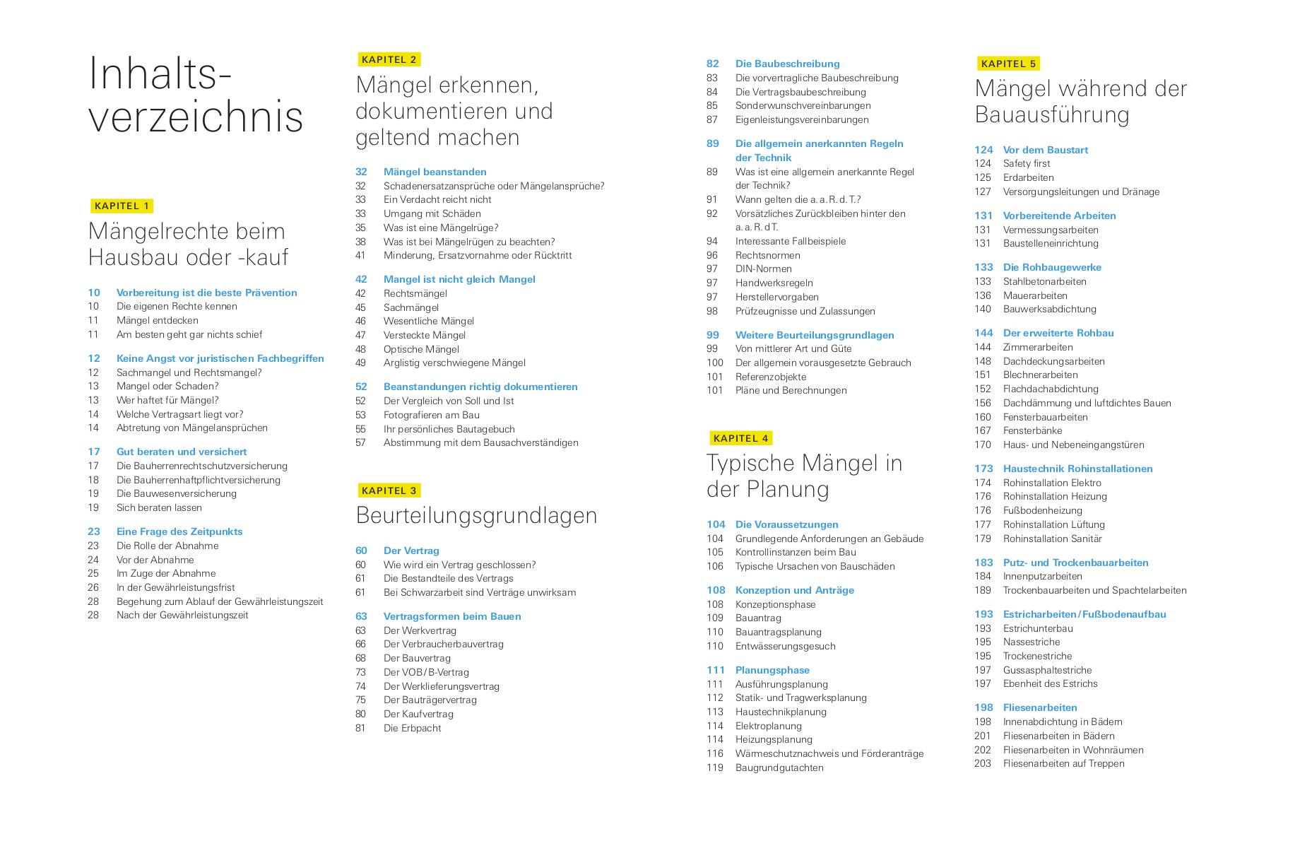 Beispielinhalt (Bild) Baumängel und Bauschäden
