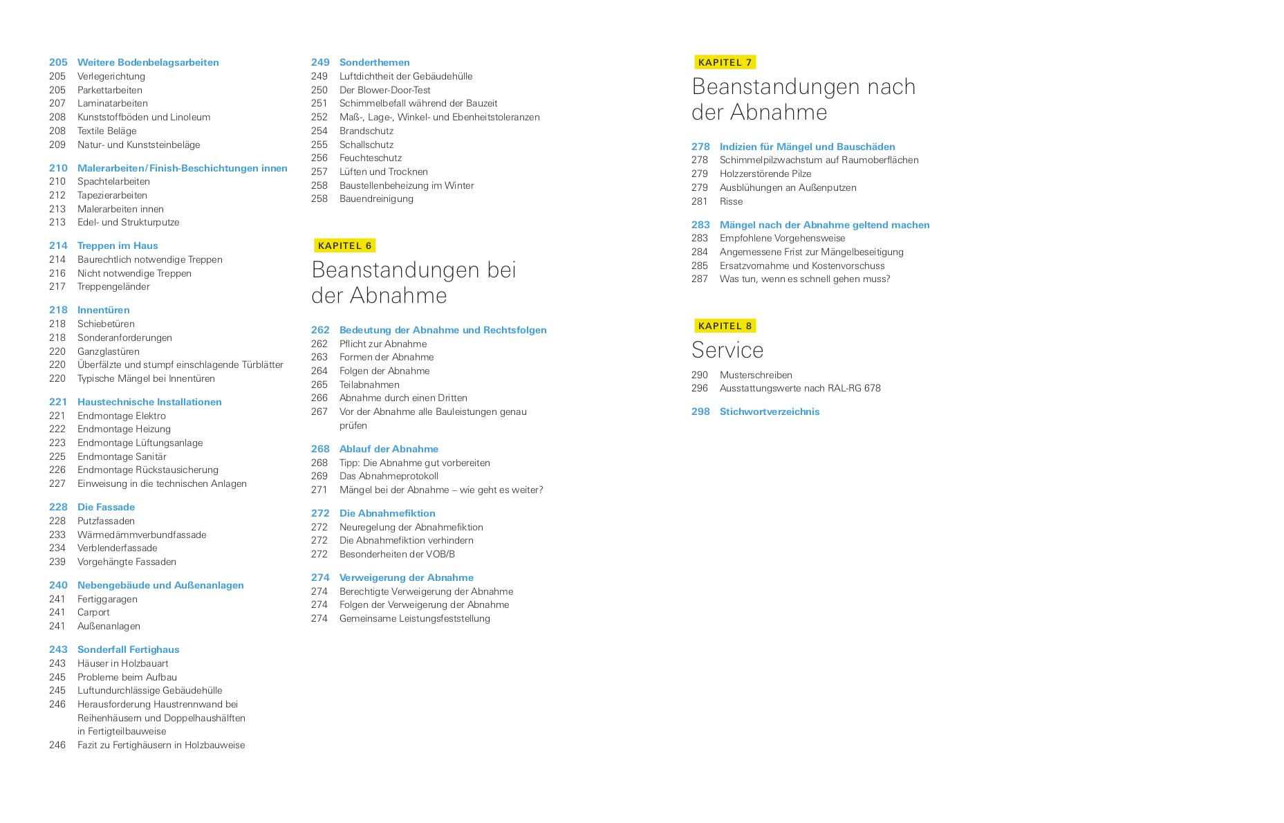 Beispielinhalt (Bild) Baumängel und Bauschäden