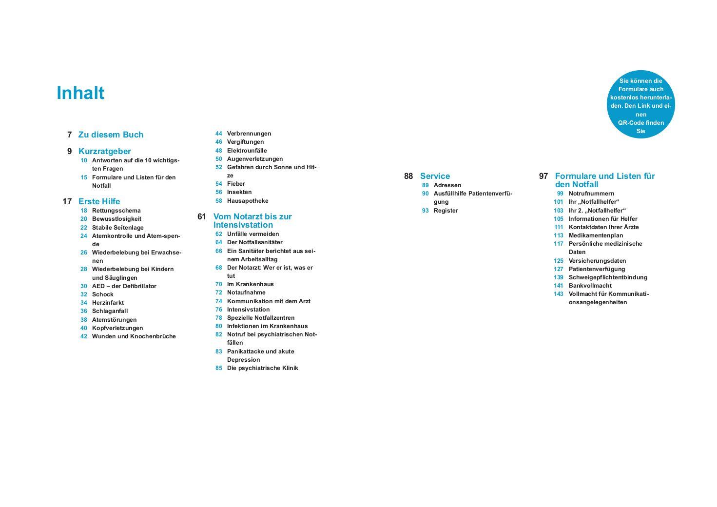 Beispielinhalt (Bild) Das Notfall-Set
