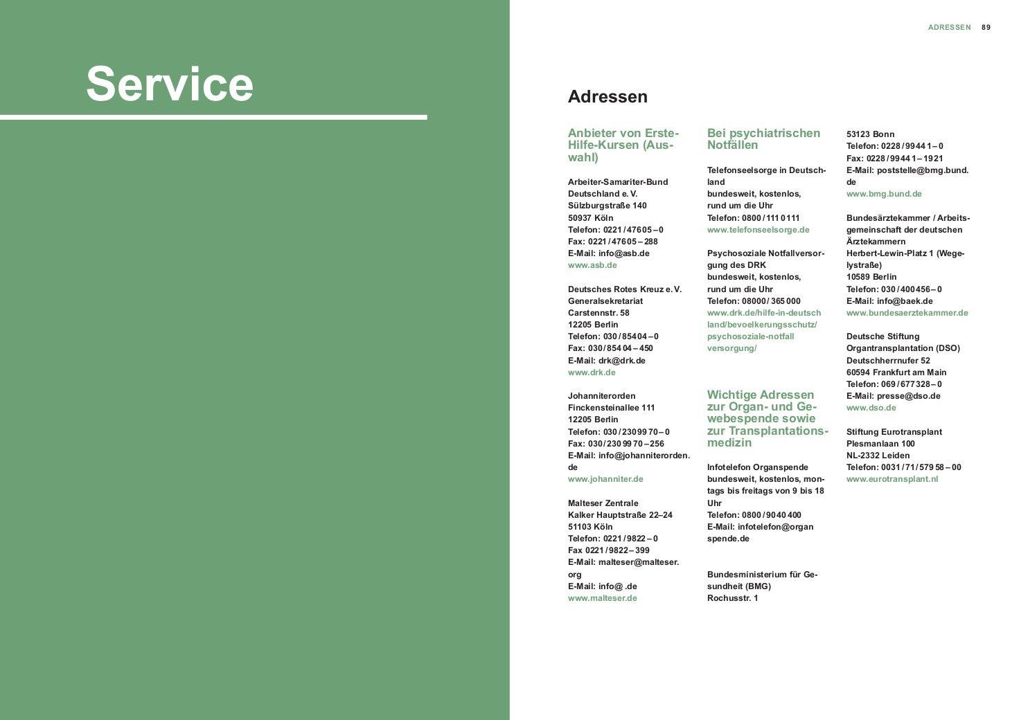 Beispielinhalt (Bild) Das Notfall-Set