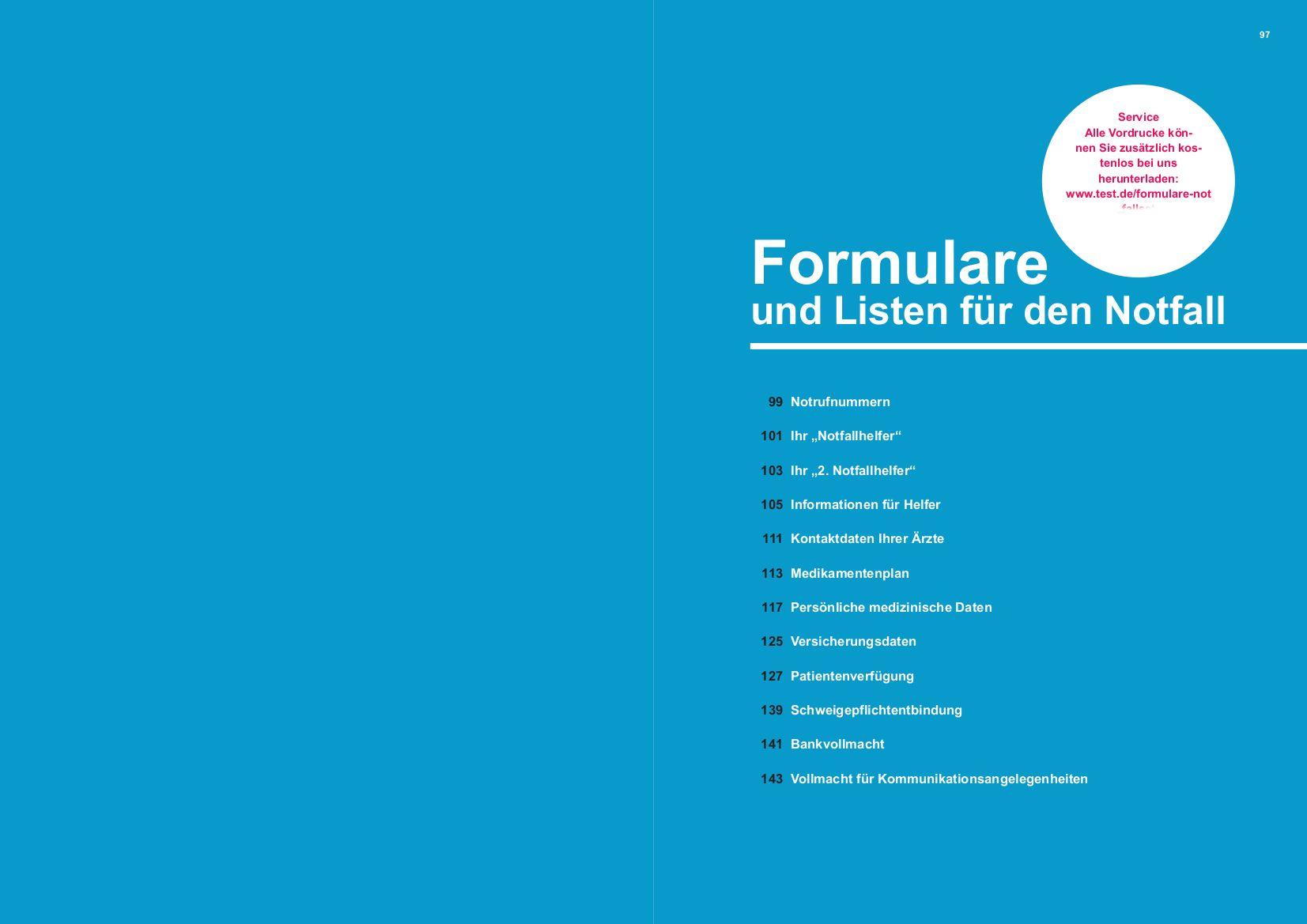 Beispielinhalt (Bild) Das Notfall-Set