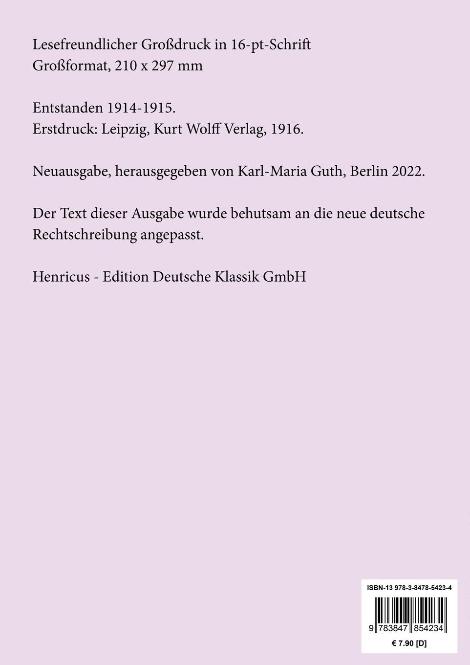 Rückseitencover Der Mensch schreit (Großdruck)