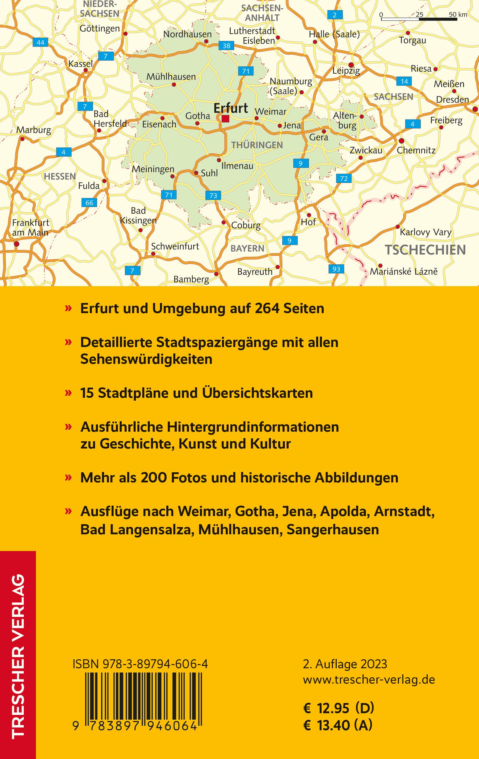 Rückseitencover TRESCHER Reiseführer Erfurt