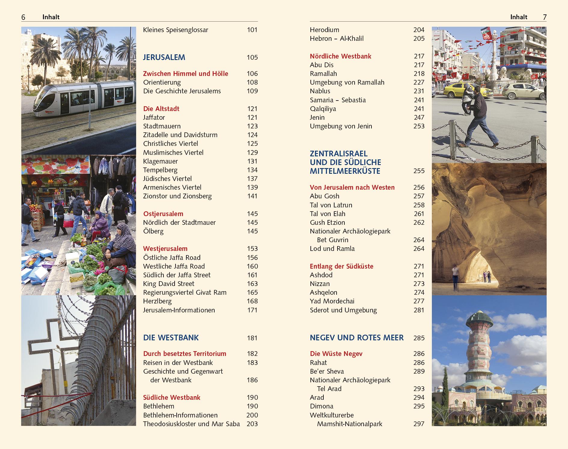 Beispielinhalt (Bild) TRESCHER Reiseführer Israel und Palästina