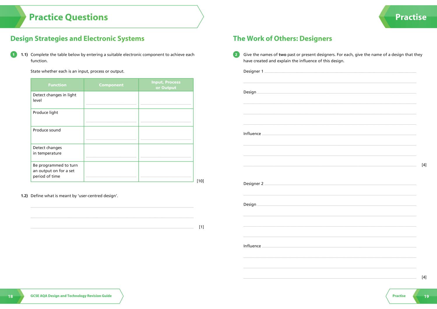 Beispielinhalt (Bild) AQA GCSE 9-1 Design & Technology Complete Revision & Practice