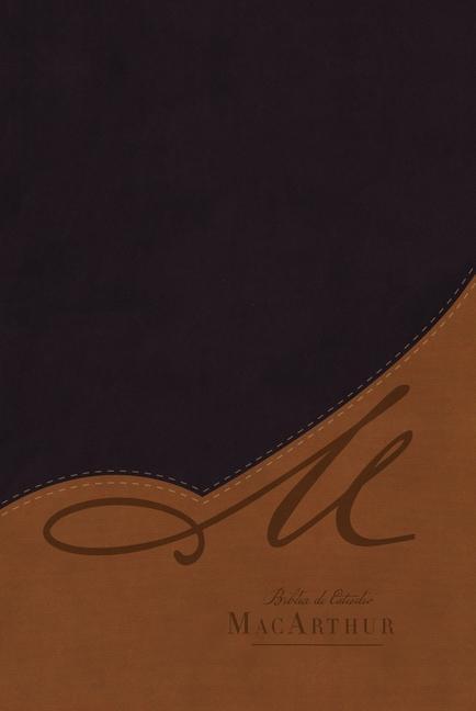 Vorderes Coverbild Rvr60, Biblia de Estudio Macarthur, Letra Grande, Leathersoft, Café, Con Índice Y Cierre