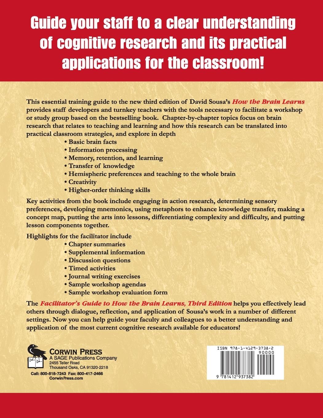 Rückseitencover Facilitator's Guide to How the Brain Learns, 3rd Edition