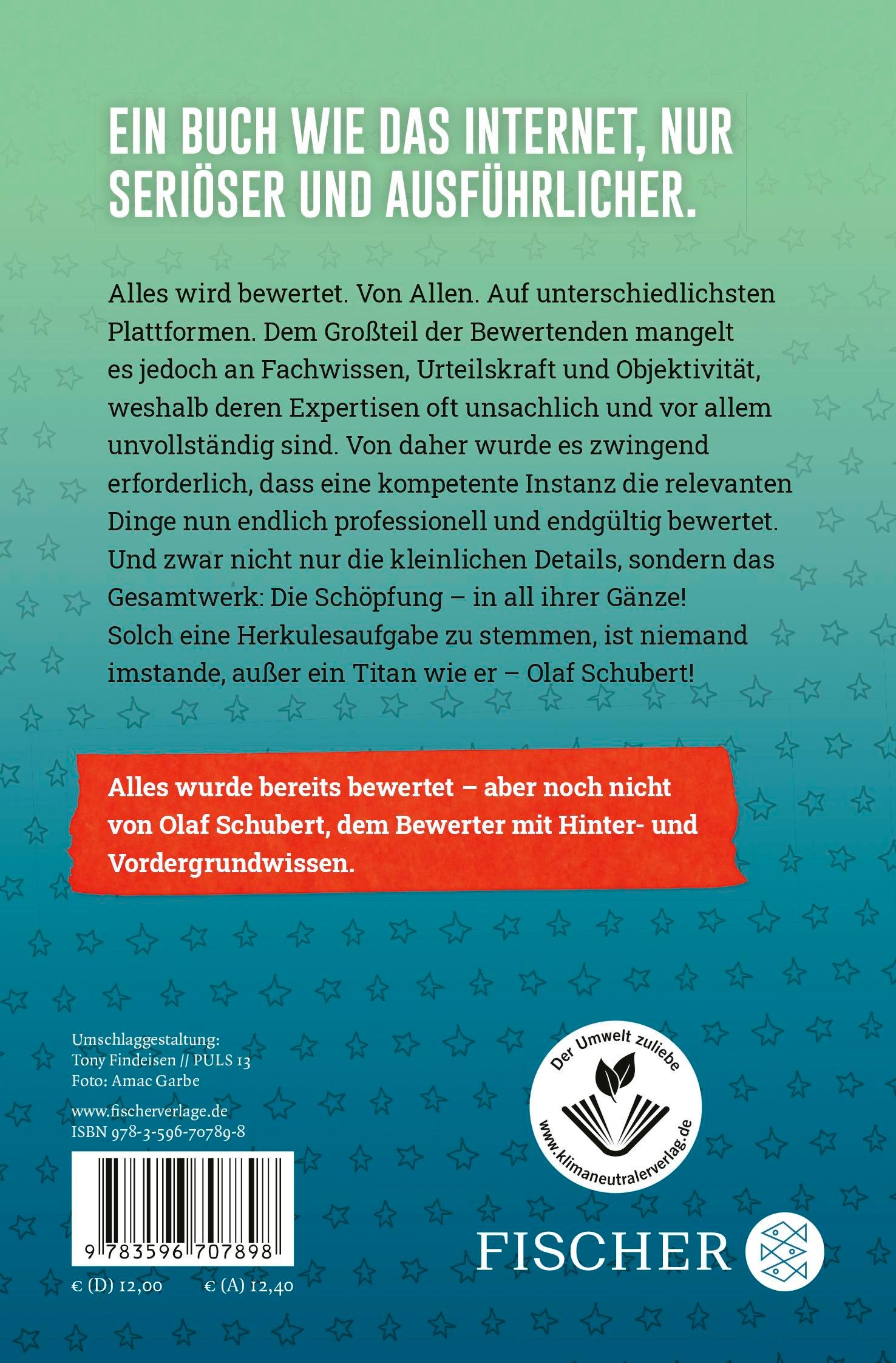 Rückseitencover Olaf Schubert bewertet die Schöpfung