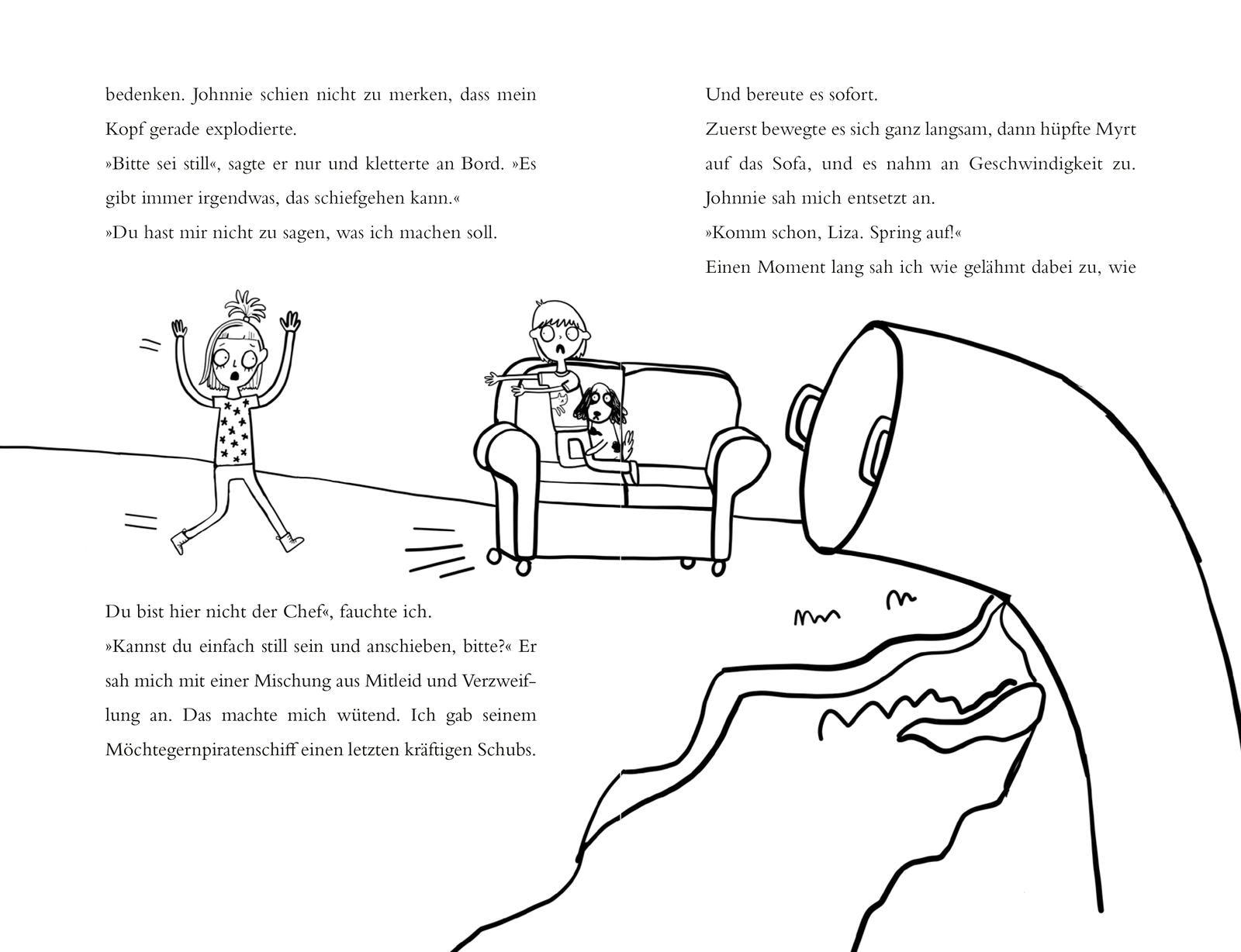 Beispielinhalt (Bild) Wie man ohne Eltern überlebt - Die galaktische Reise auf dem Piratenschiffsofa