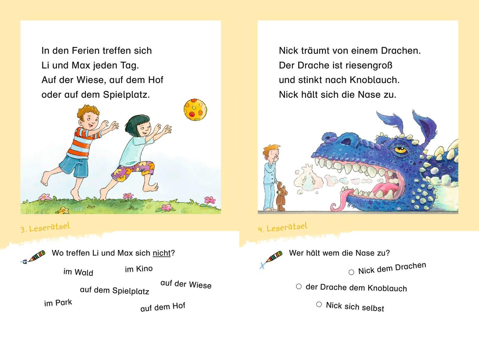 Beispielinhalt (Bild) Duden Leseprofi - Lustige Leserätsel für Erstleser, 1. Klasse