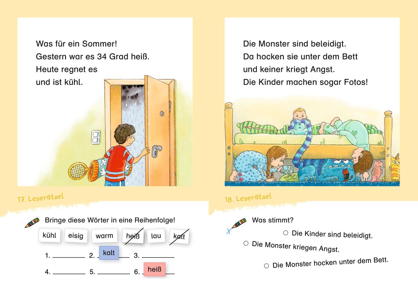 Beispielinhalt (Bild) Duden Leseprofi - Lustige Leserätsel für Erstleser, 1. Klasse