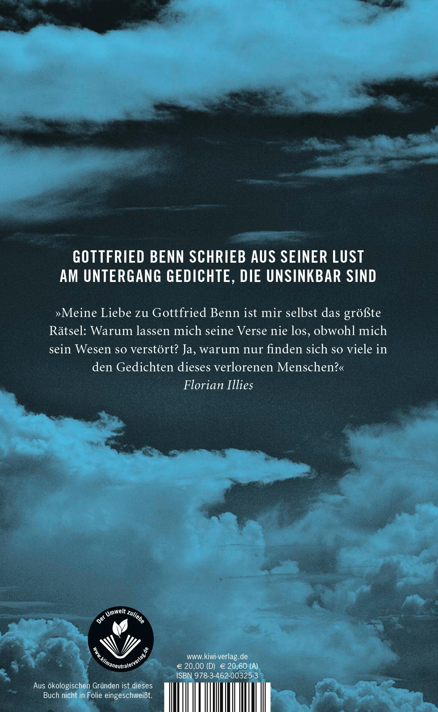 Rückseitencover Florian Illies über Gottfried Benn