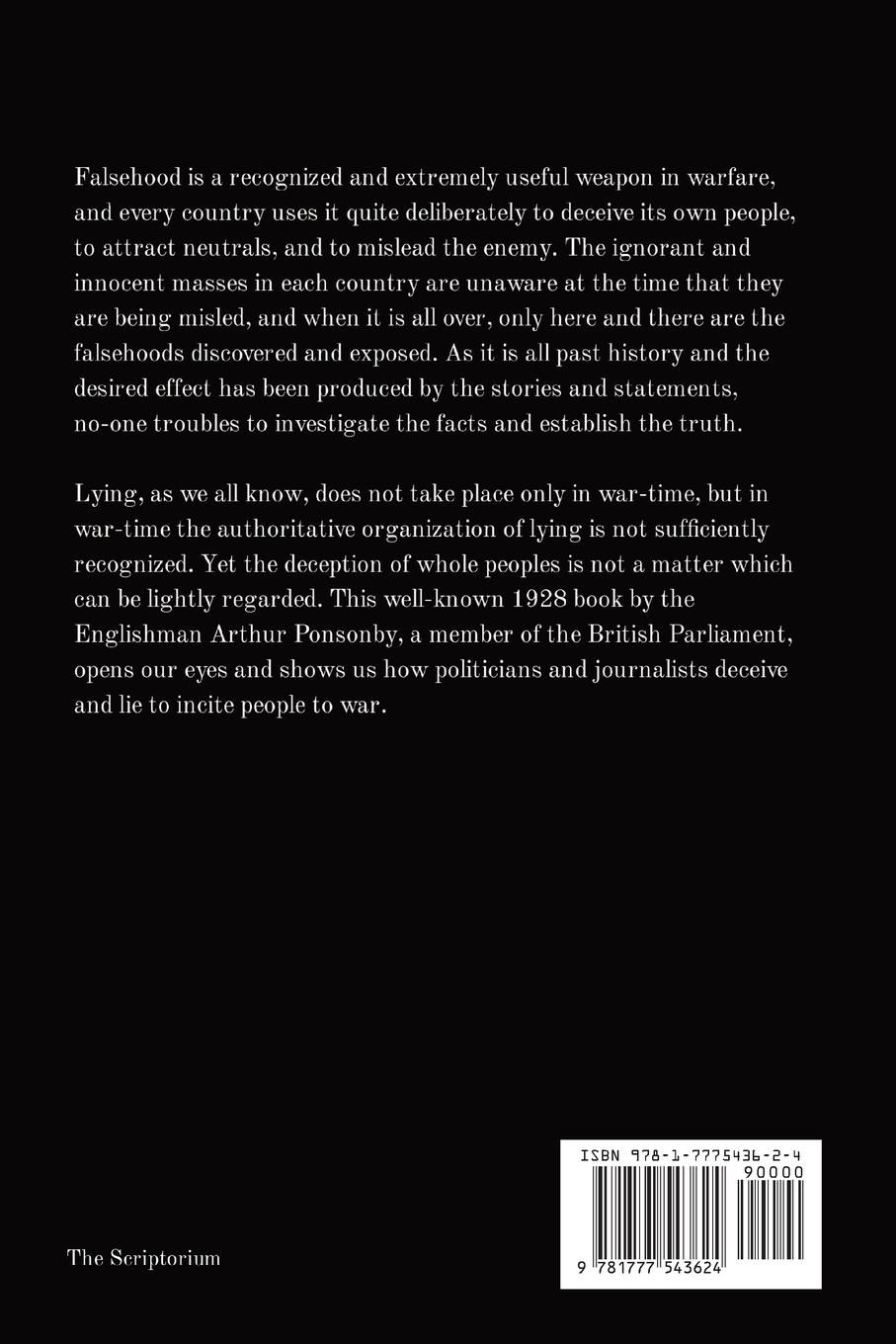 Rückseitencover Falsehood in Wartime.