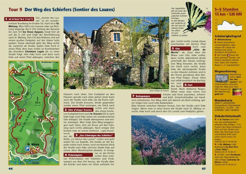 Beispielinhalt (Bild) Die wilden Berge der Ardèche-alle Wanderungen mit GPS-Track zum Download