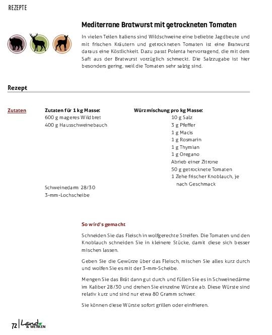 Beispielinhalt (Bild) Wildwurst selber machen: Brat-, Roh- & Brühwurst