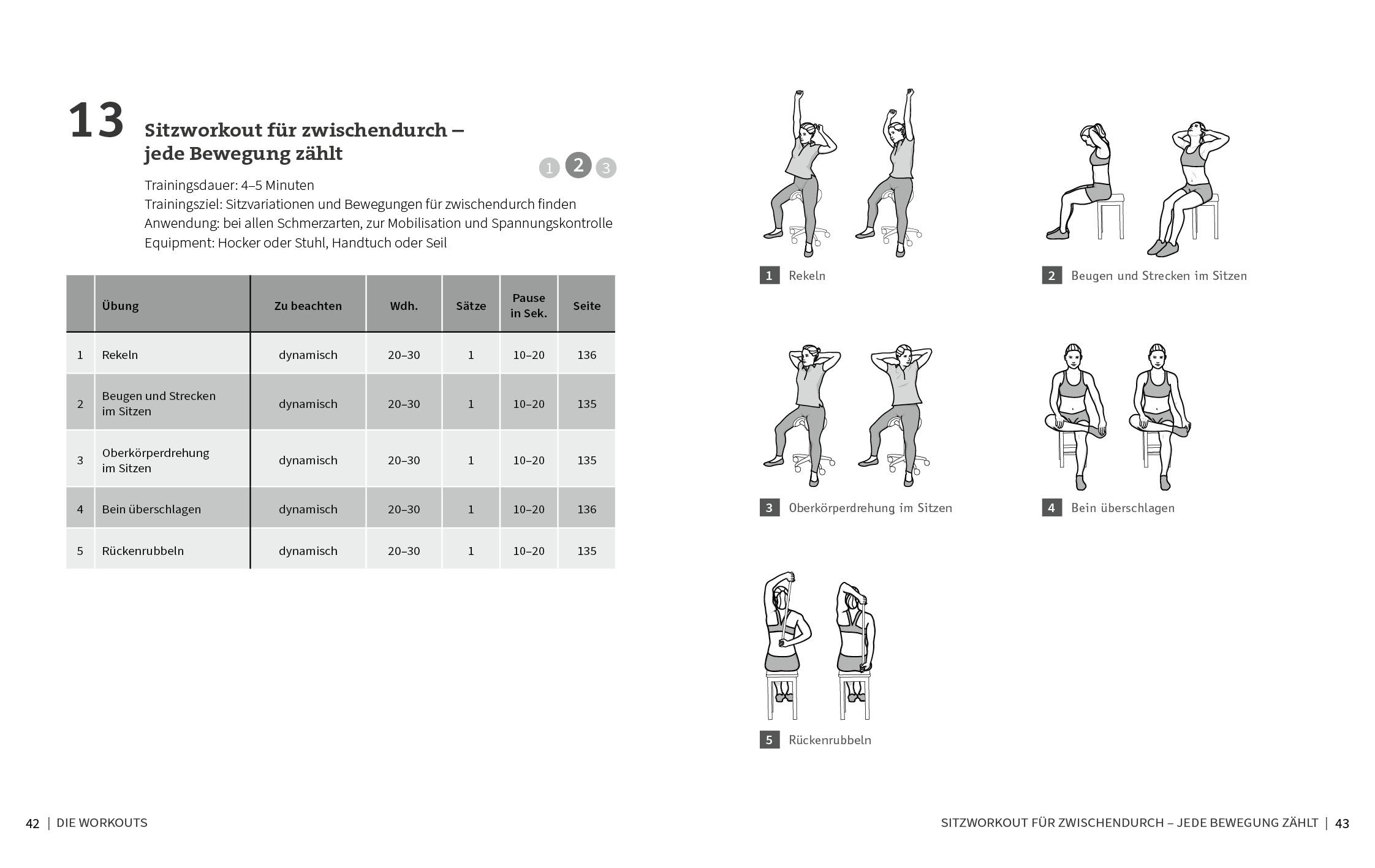 Beispielinhalt (Bild) 50 Workouts - Raus aus der Schmerzfalle